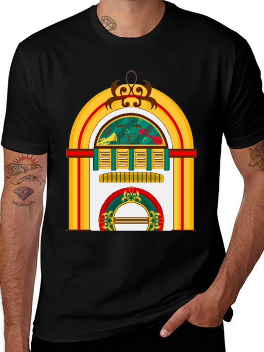 Retro Jukebox Graphic Tee - Musical Style
