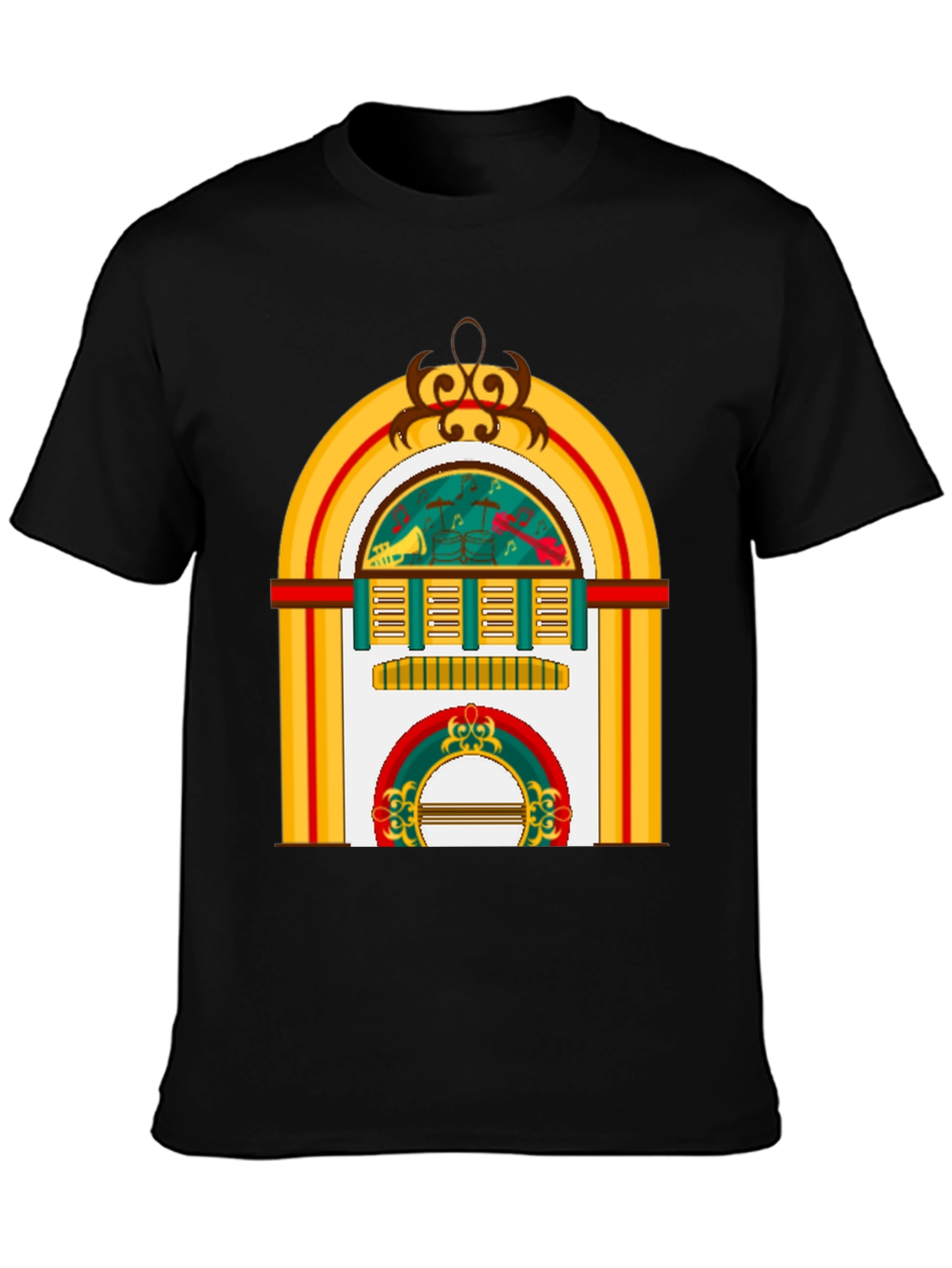 Retro Jukebox Graphic Tee - Musical Style