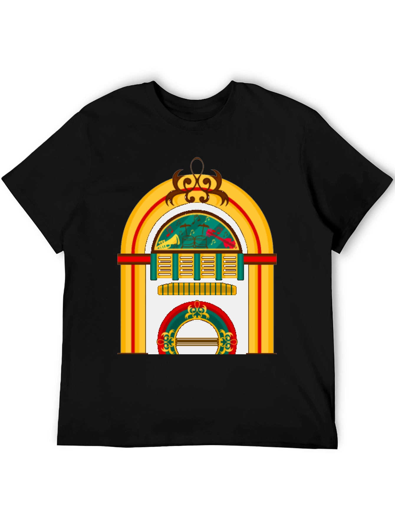 Retro Jukebox Graphic Tee - Musical Style