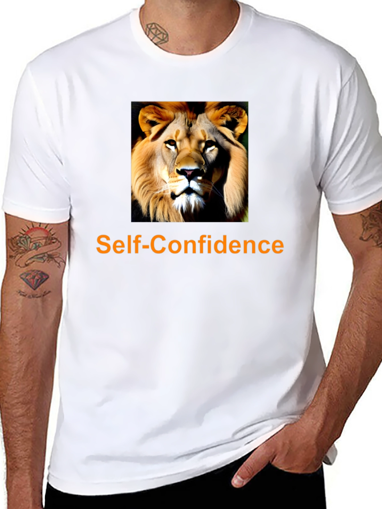 Self-Confidence Lion Graphic T-Shirt