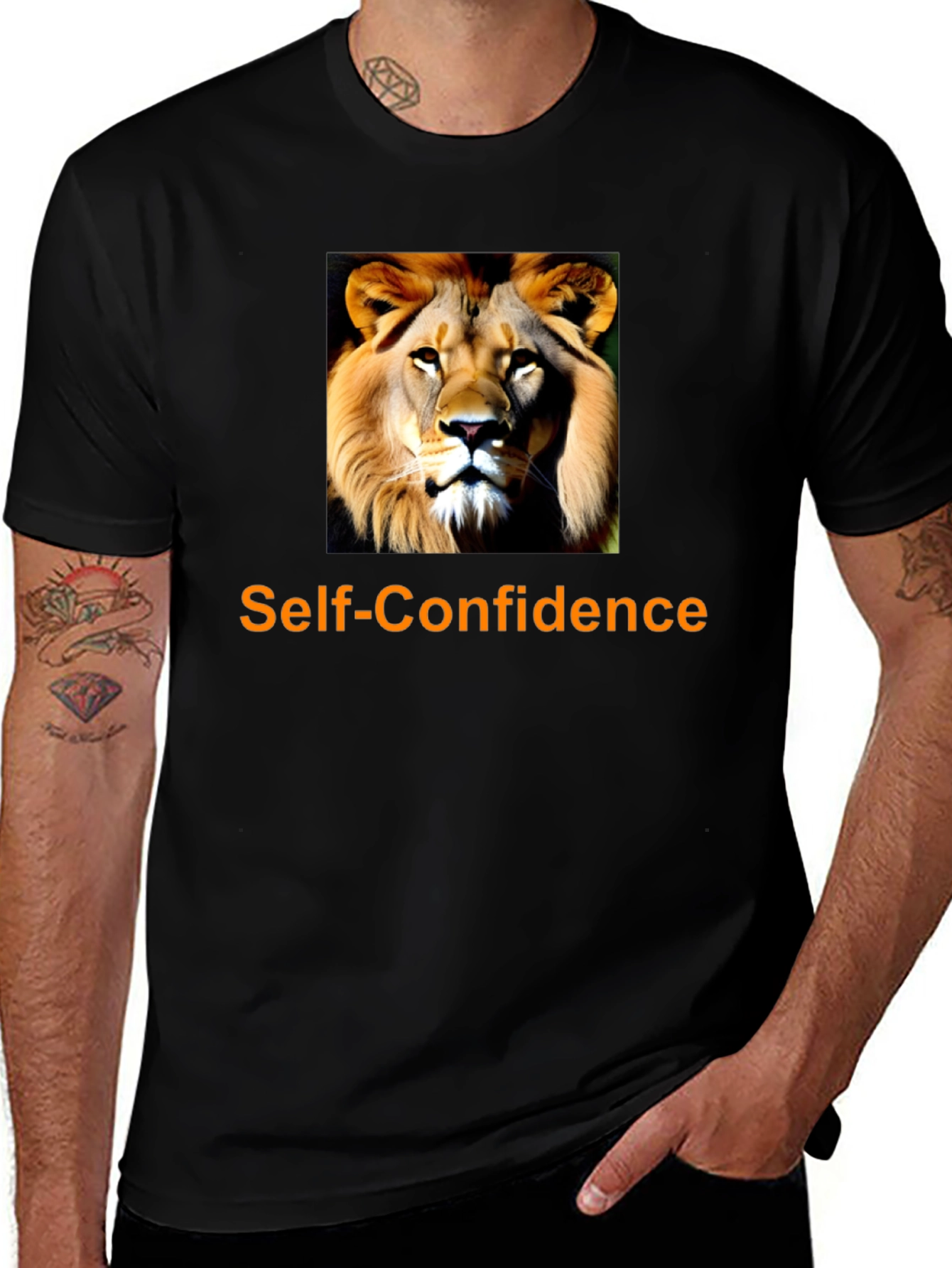 Self-Confidence Lion Graphic T-Shirt
