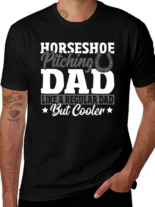 Horseshoe Pitching Dad T-Shirt - Cool Fathers Day Tee
