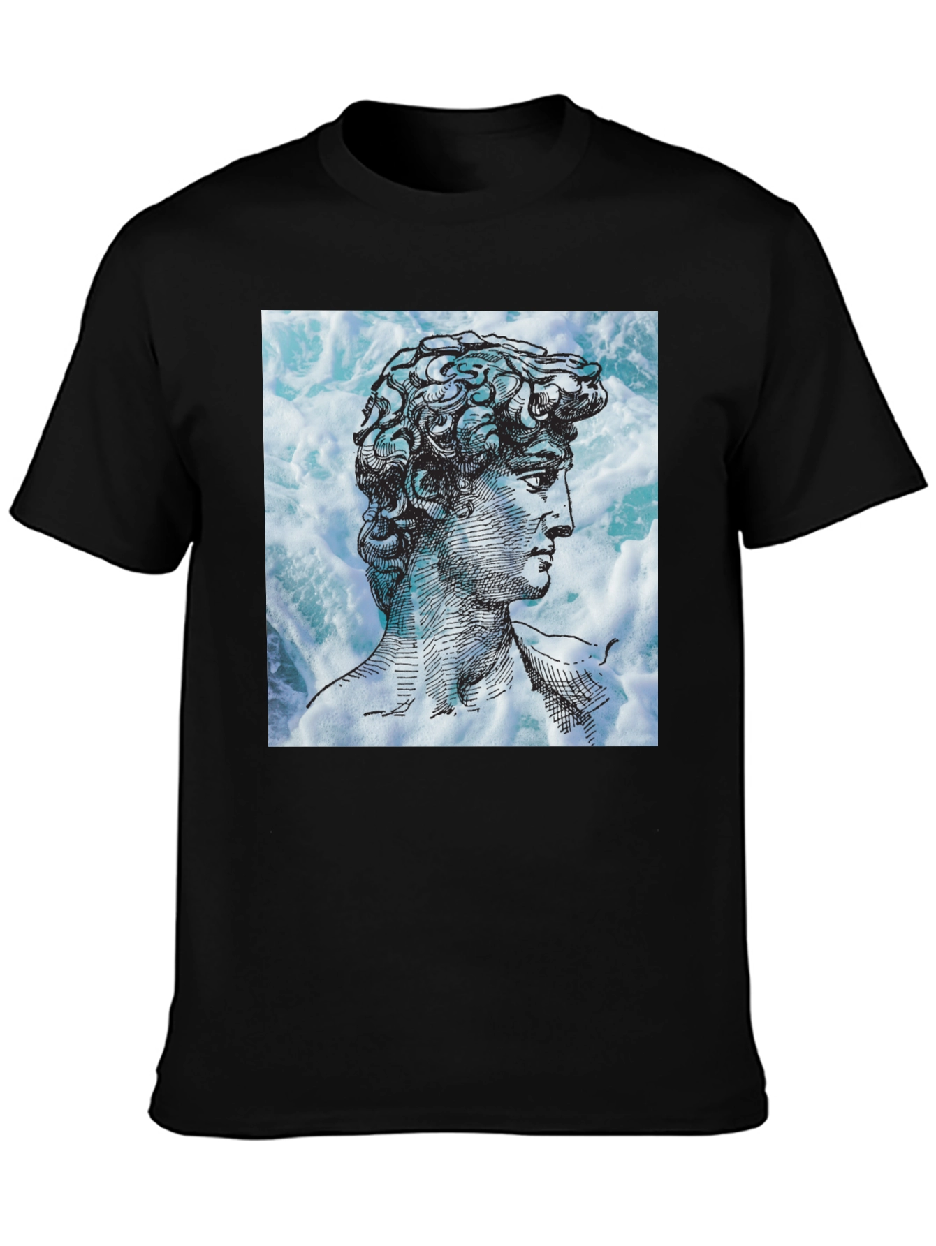 David Statue Graphic Tee - Black Cotton Blend