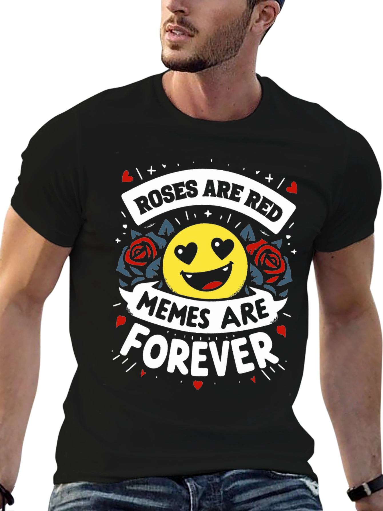 Roses Are Red Memes Are Forever Black Tee