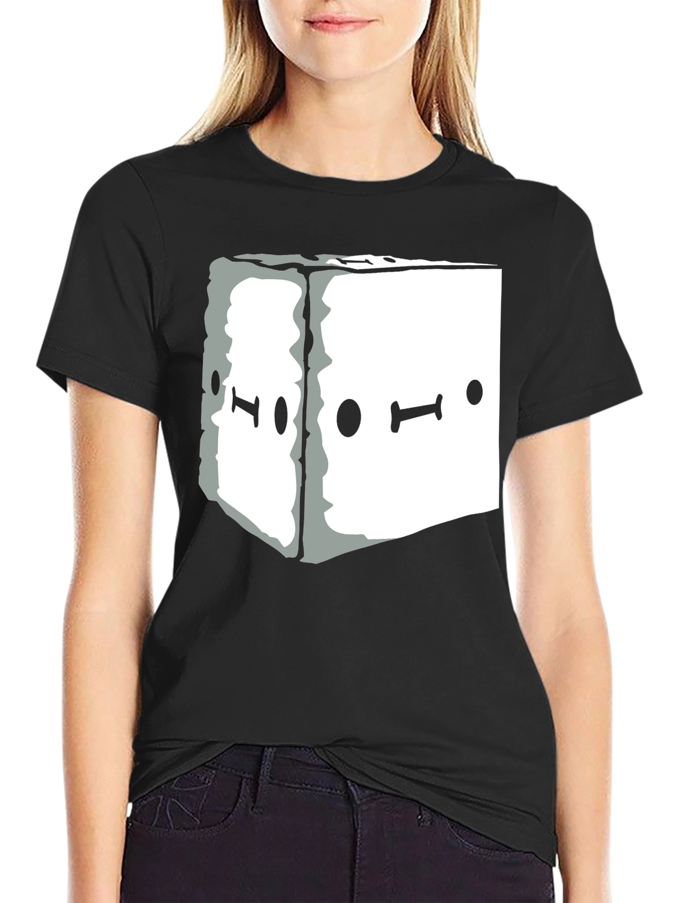 Abstract Graphic Tee - Black Unisex Casual T-Shirt