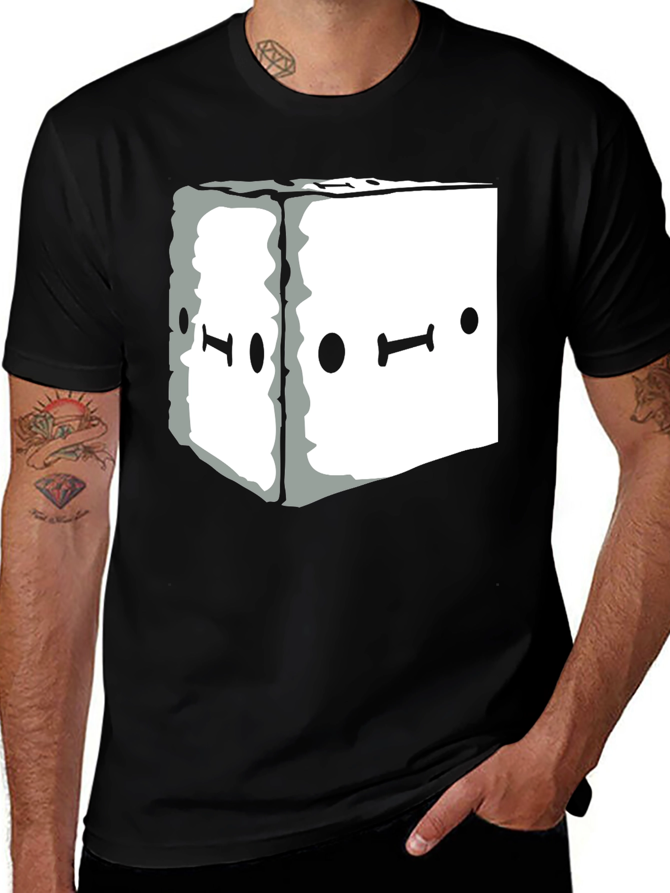 Abstract Graphic Tee - Black Unisex Casual T-Shirt