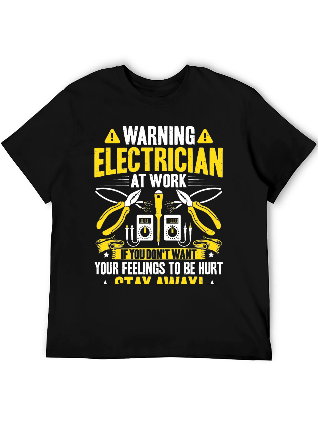 Warning Electrician at Work Funny T-Shirt