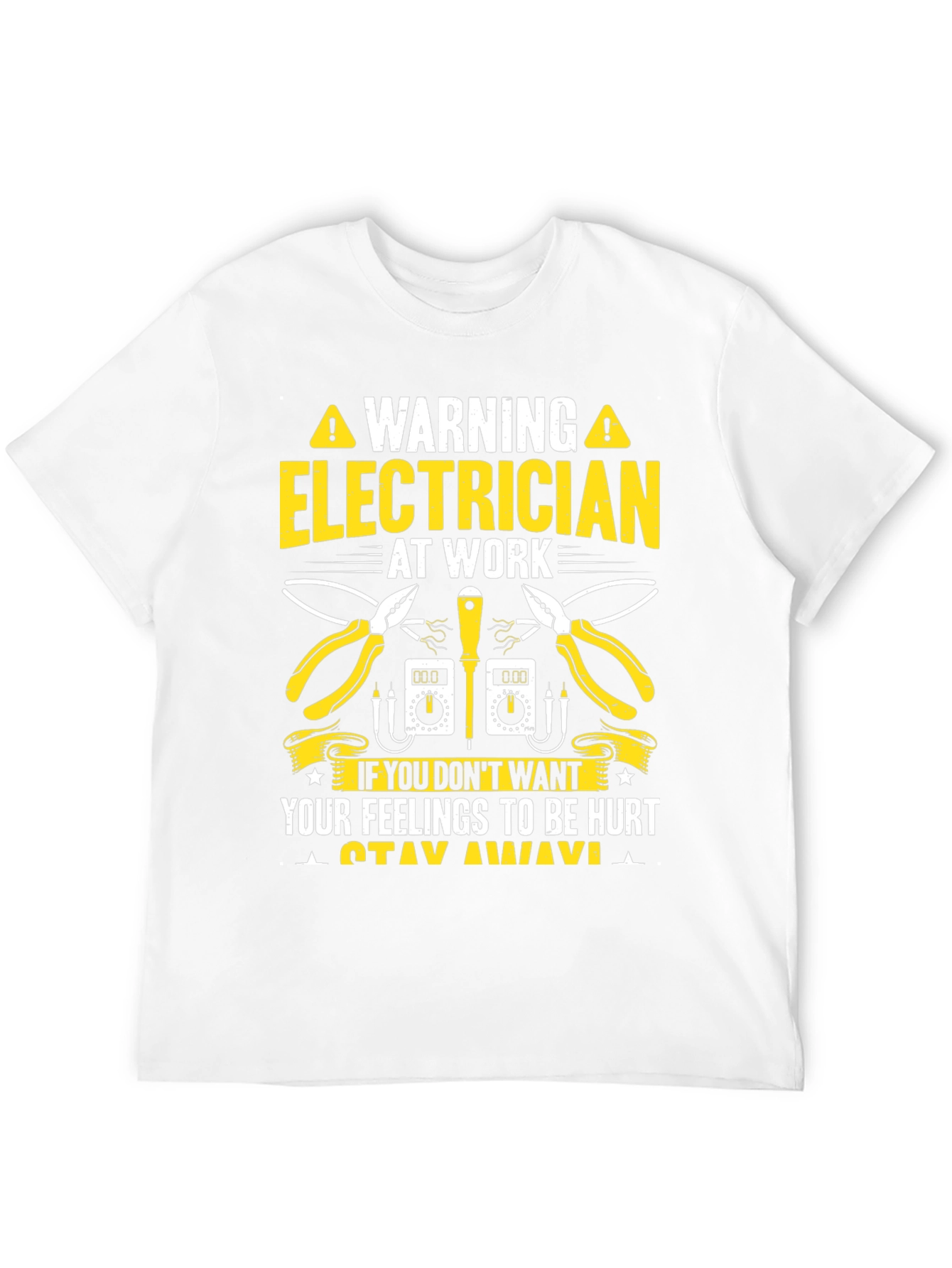Warning Electrician at Work Funny T-Shirt