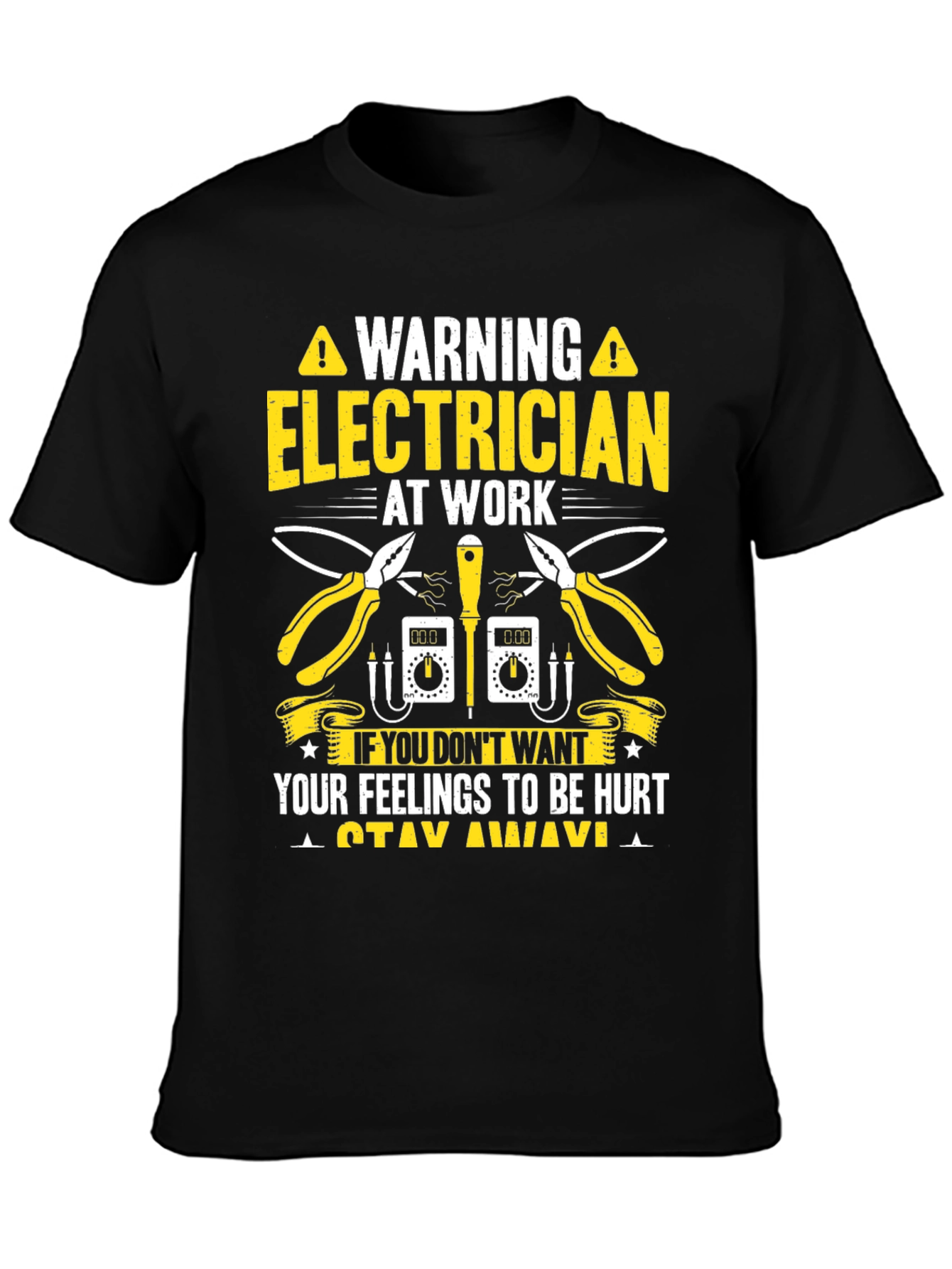 Warning Electrician at Work Funny T-Shirt
