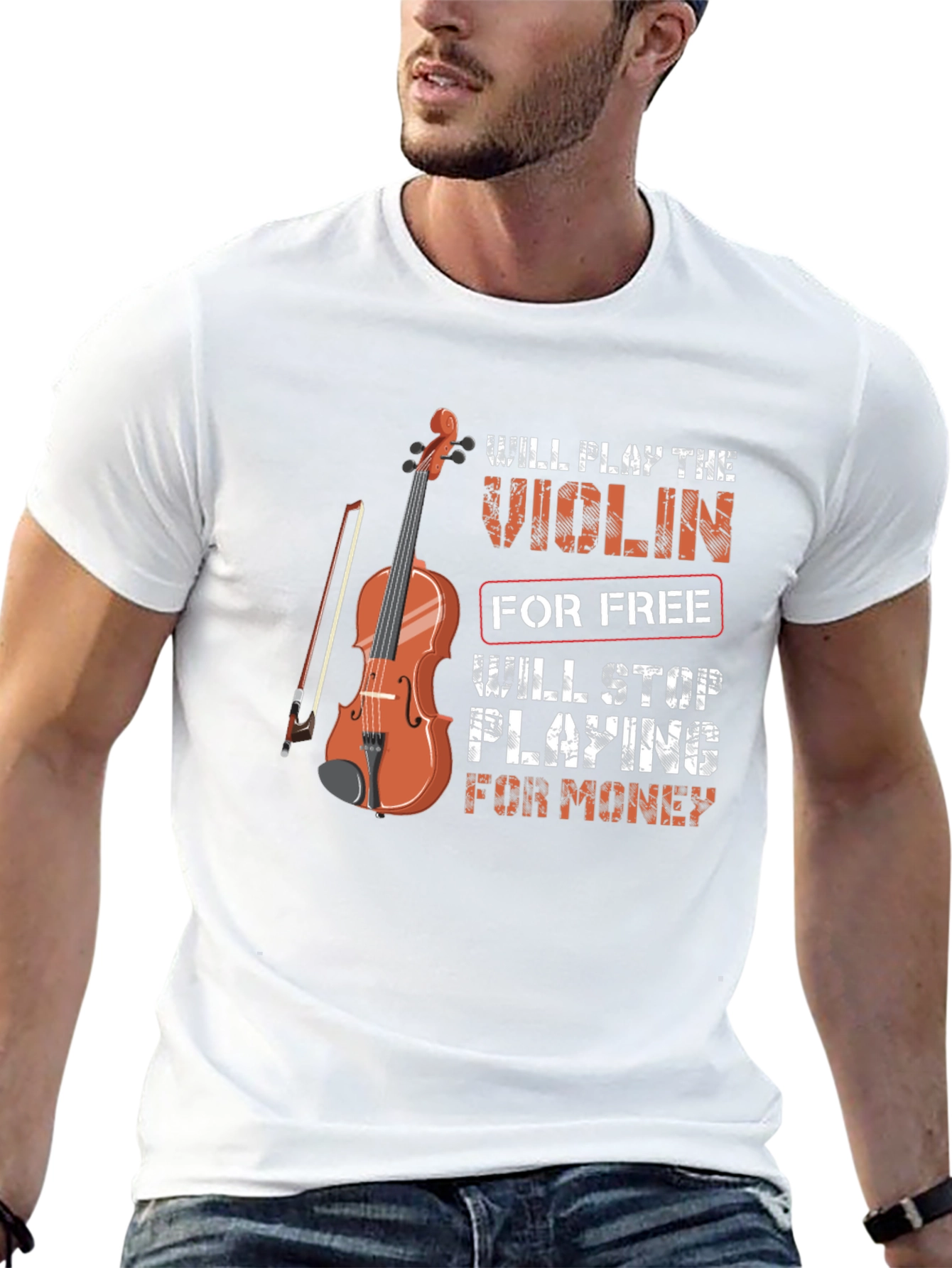 Violin Player T-Shirt: Will Play For Free