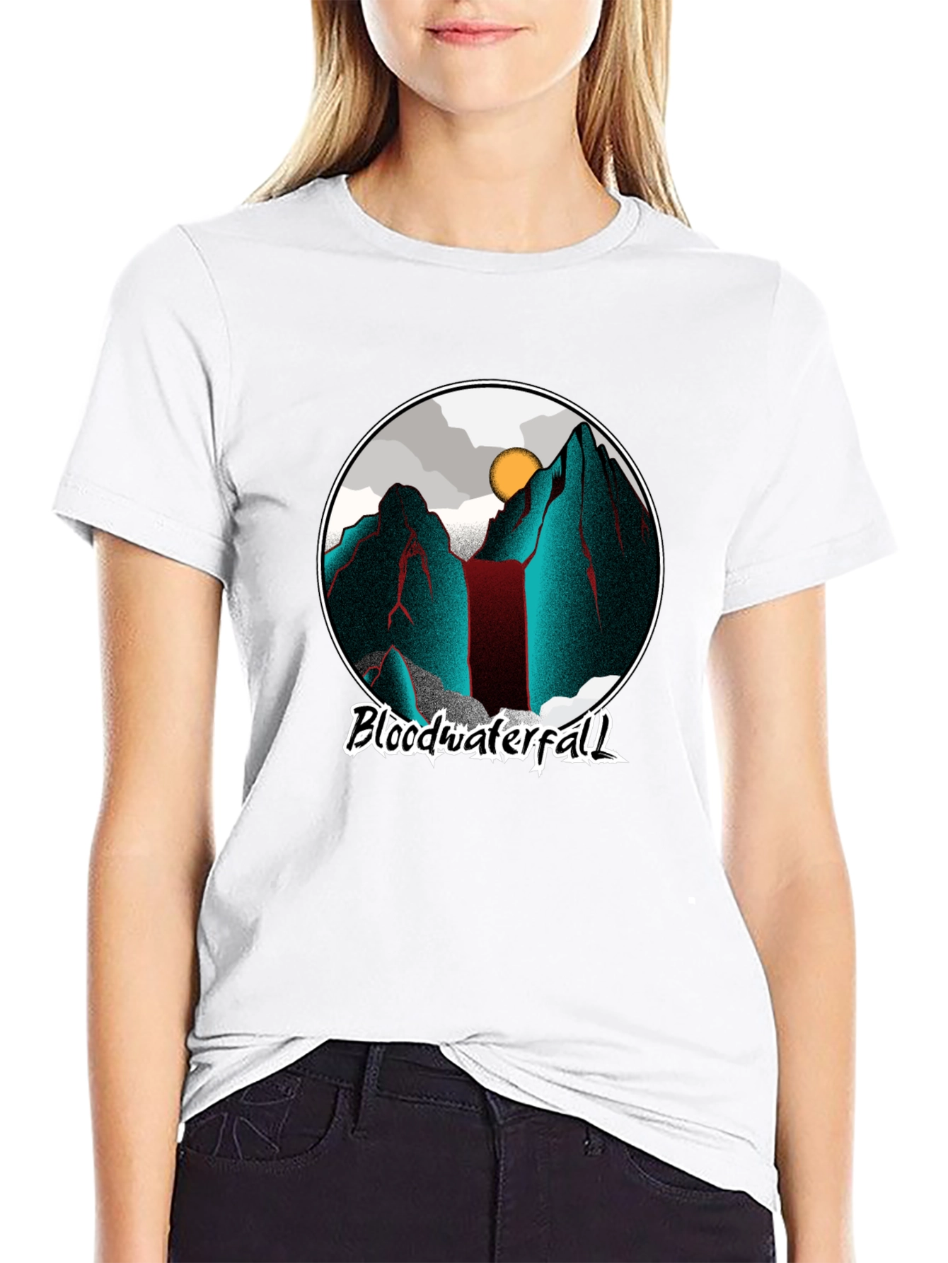 Blood Waterfall Graphic Tee - Cool Mountain Design