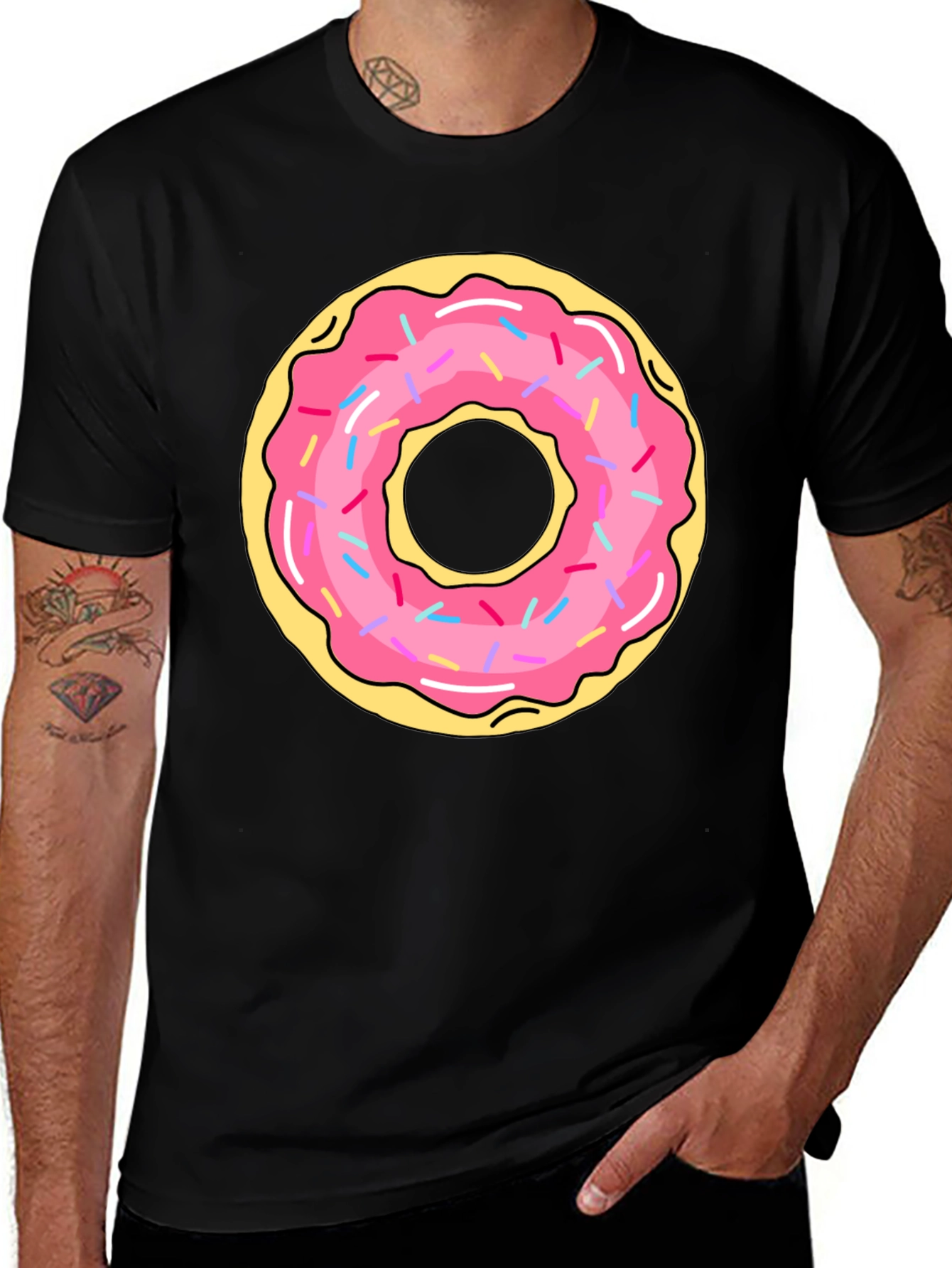 Donut Graphic Black T-Shirt