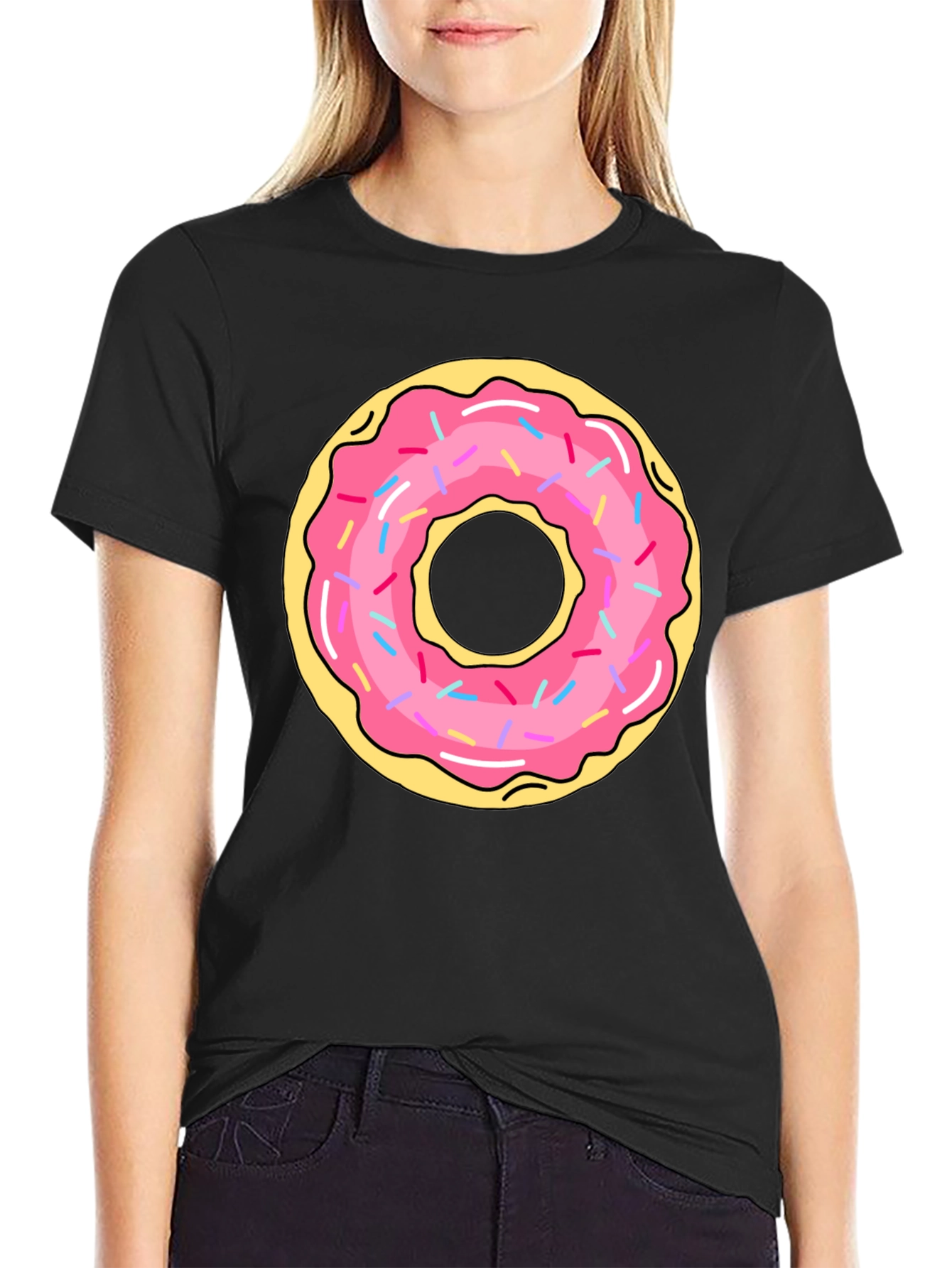 Donut Graphic Black T-Shirt