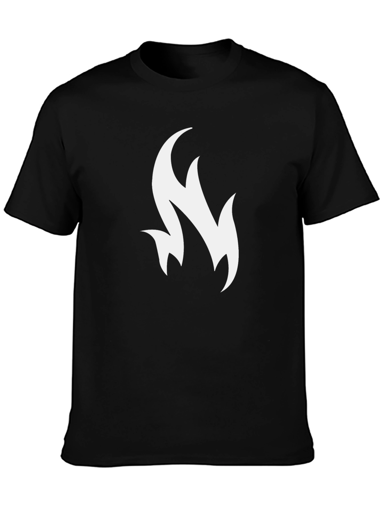 Modern Flame Graphic Black T-Shirt