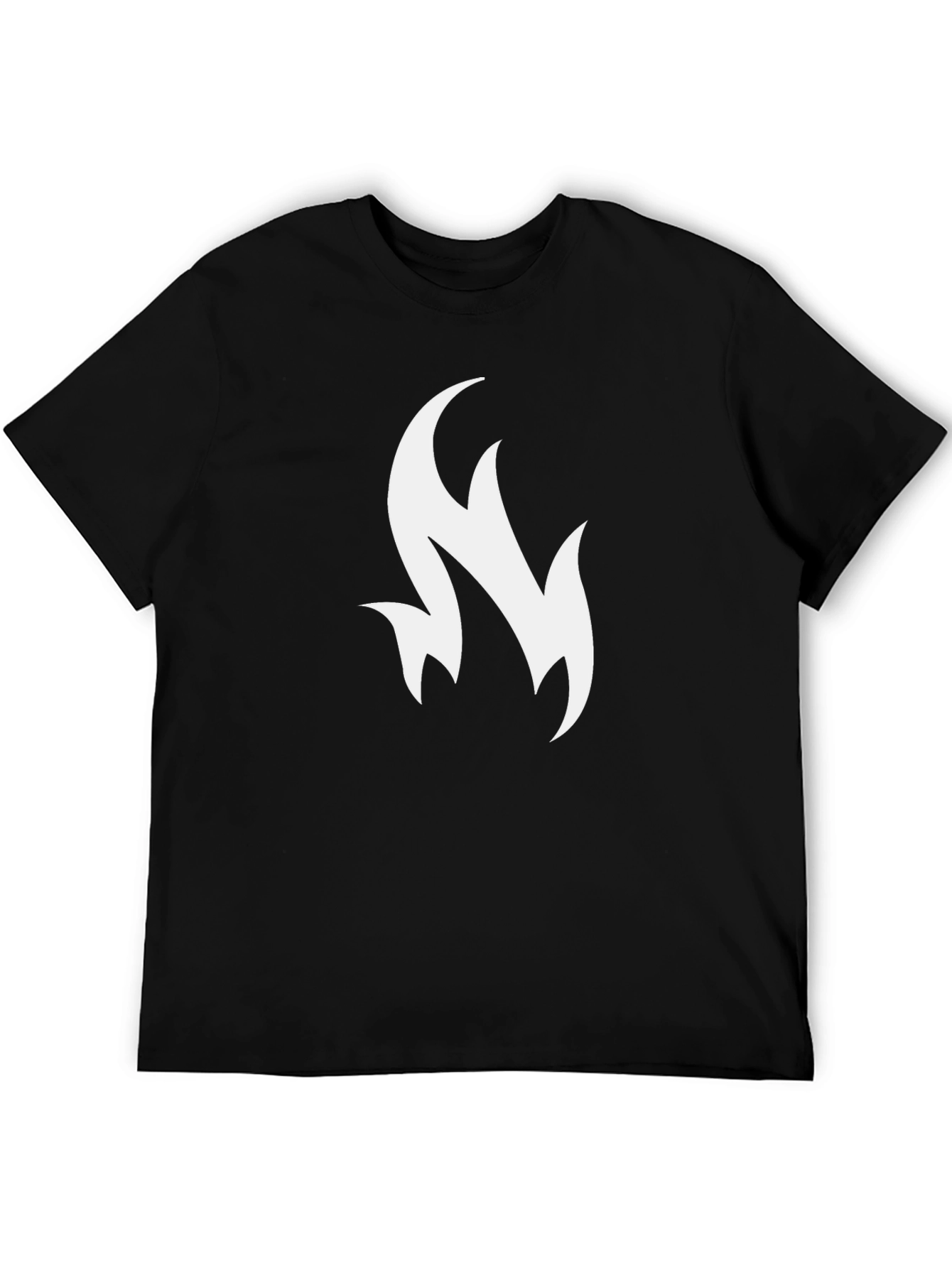 Modern Flame Graphic Black T-Shirt