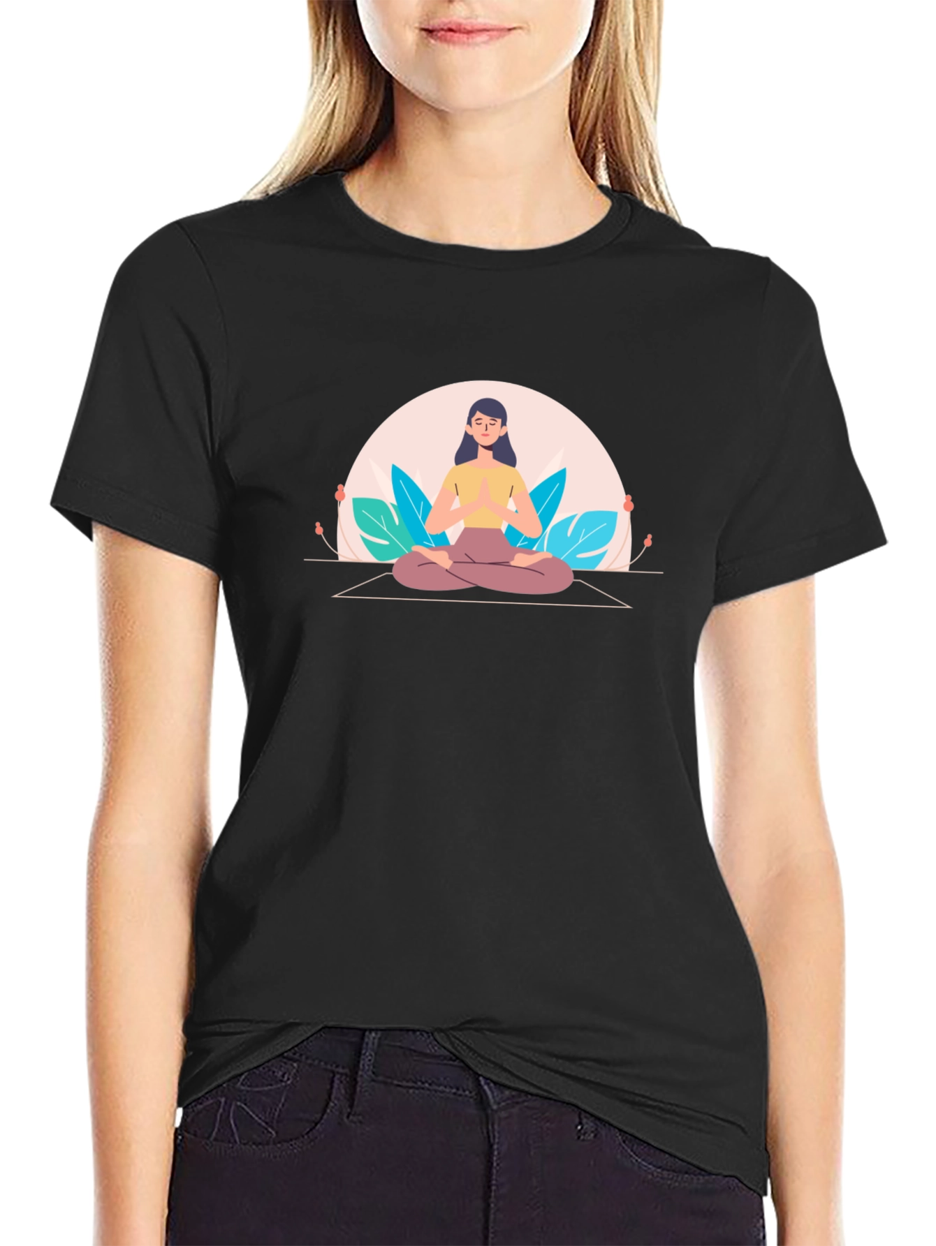Zen Yoga Black Tee - Meditate in Style