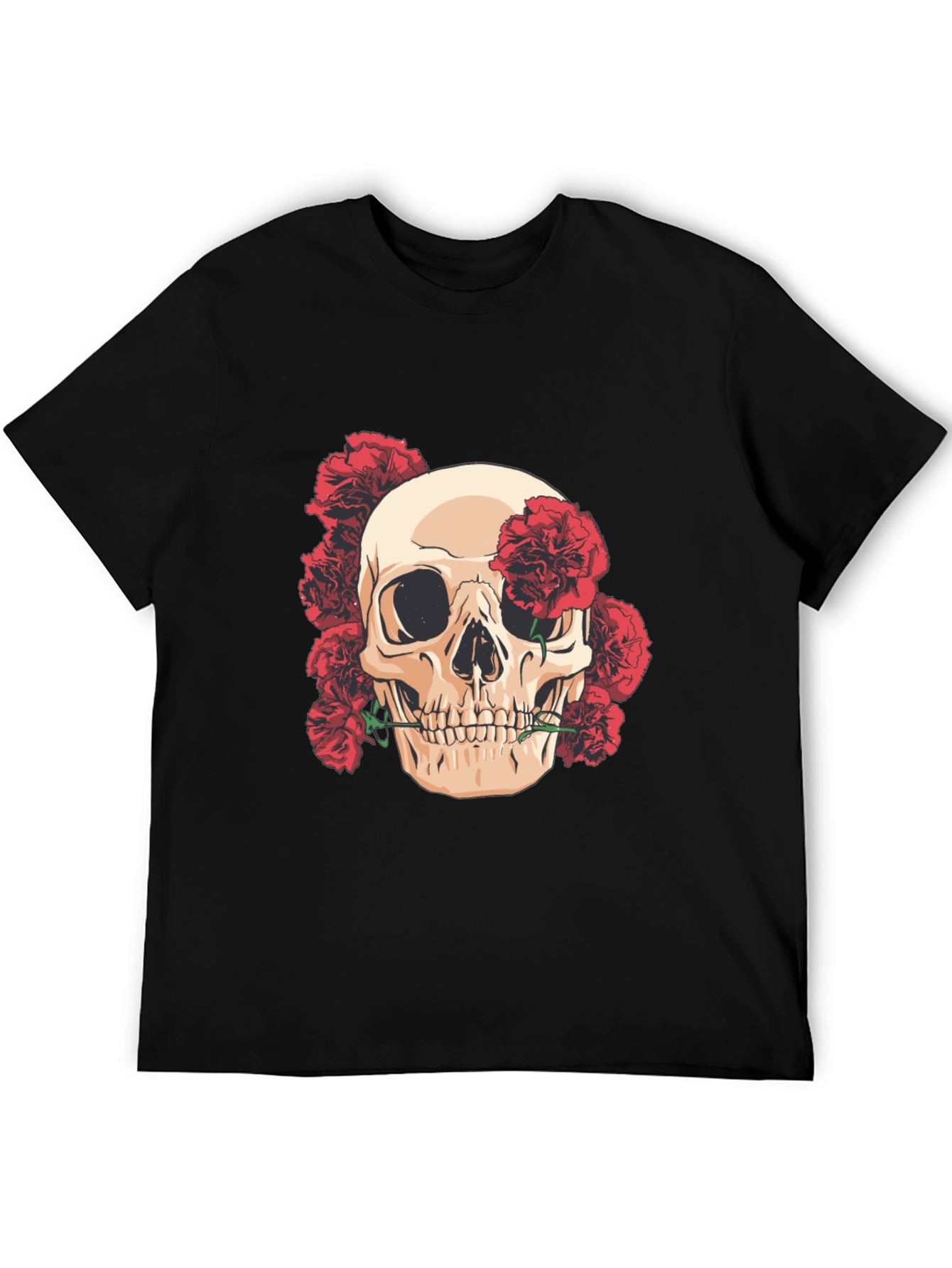 Skull & Roses Graphic Tee - Black T-Shirt