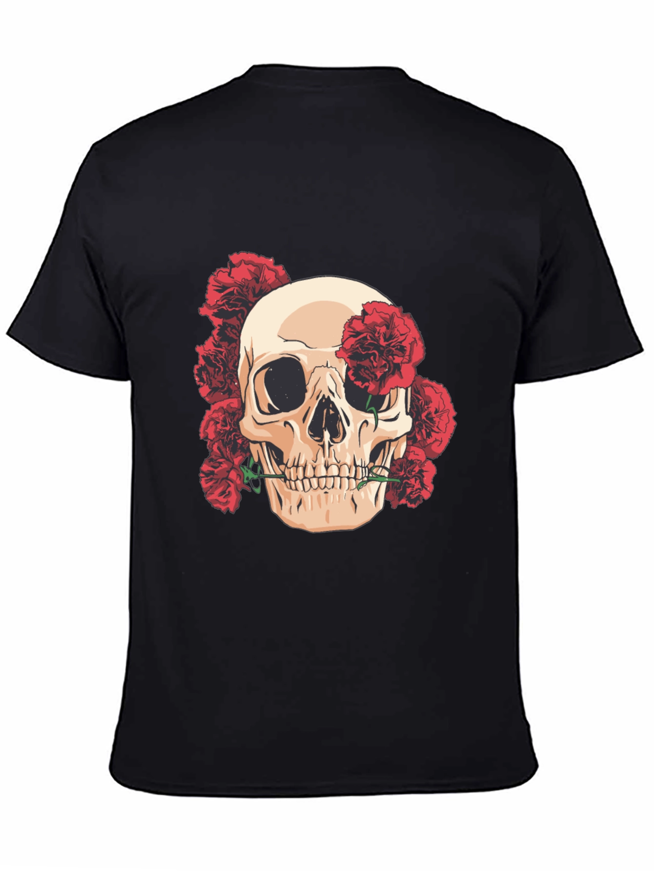 Skull & Roses Graphic Tee - Black T-Shirt
