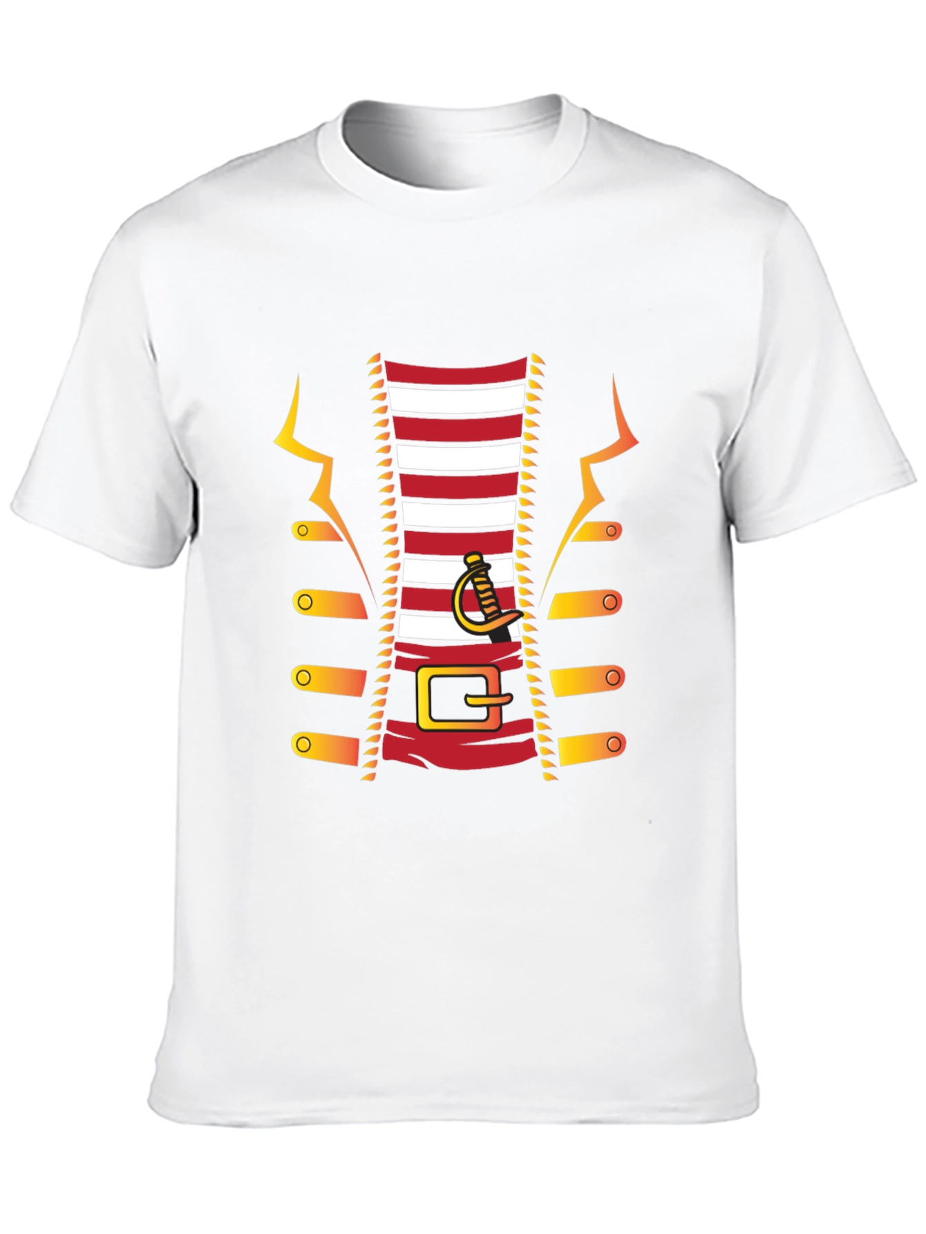 Pirate Costume T-Shirt - Red and White Striped Design