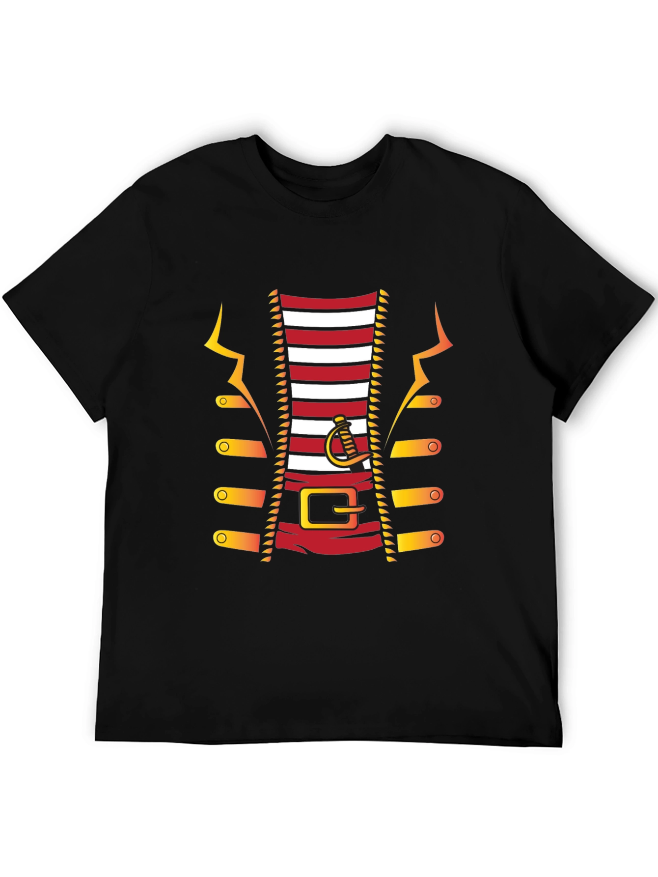 Pirate Costume T-Shirt - Red and White Striped Design