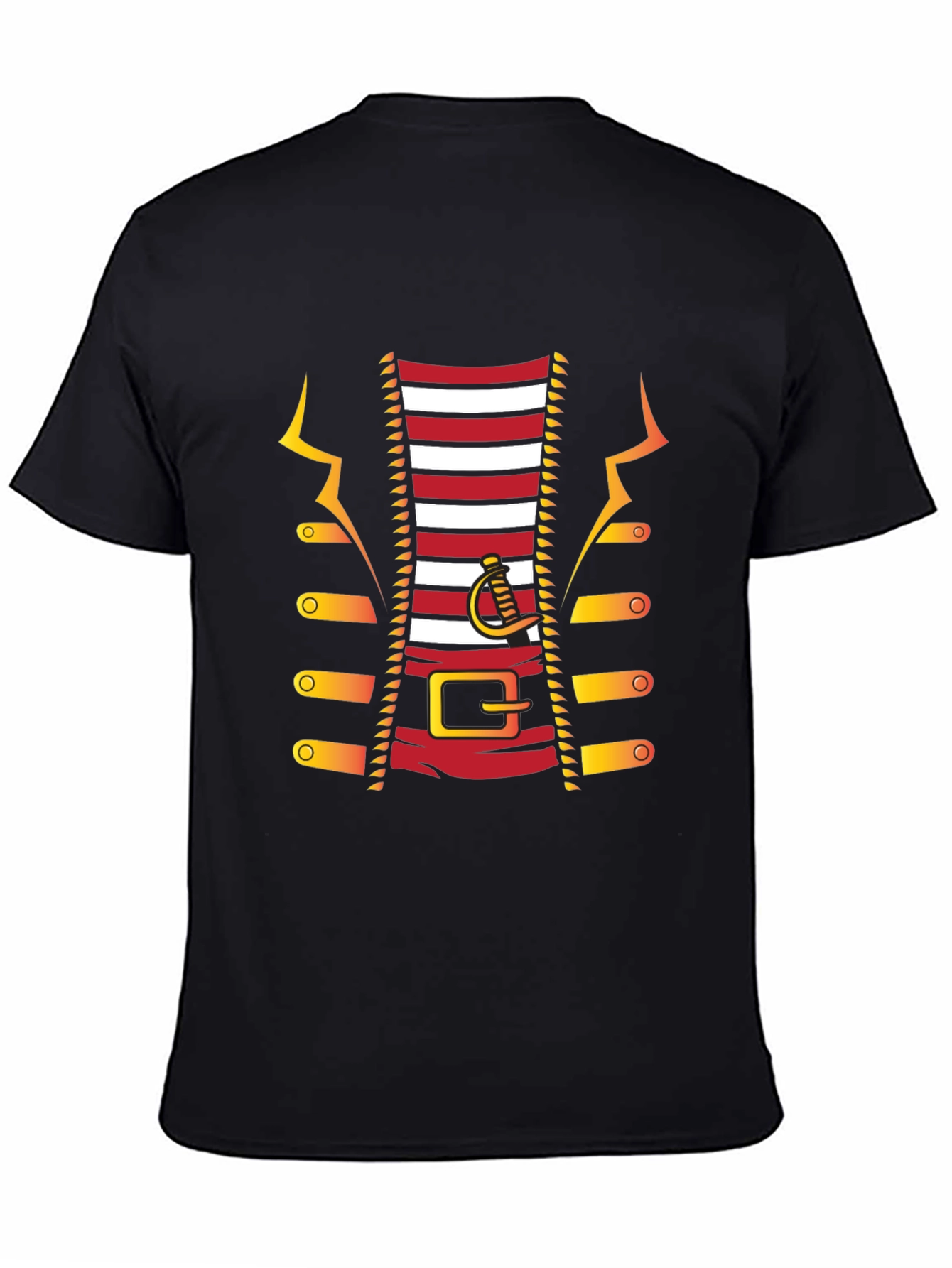Pirate Costume T-Shirt - Red and White Striped Design