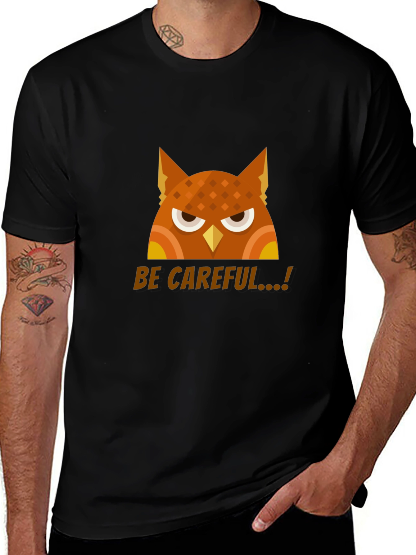 Beware Owl Graphic Tee - Premium Cotton Comfort