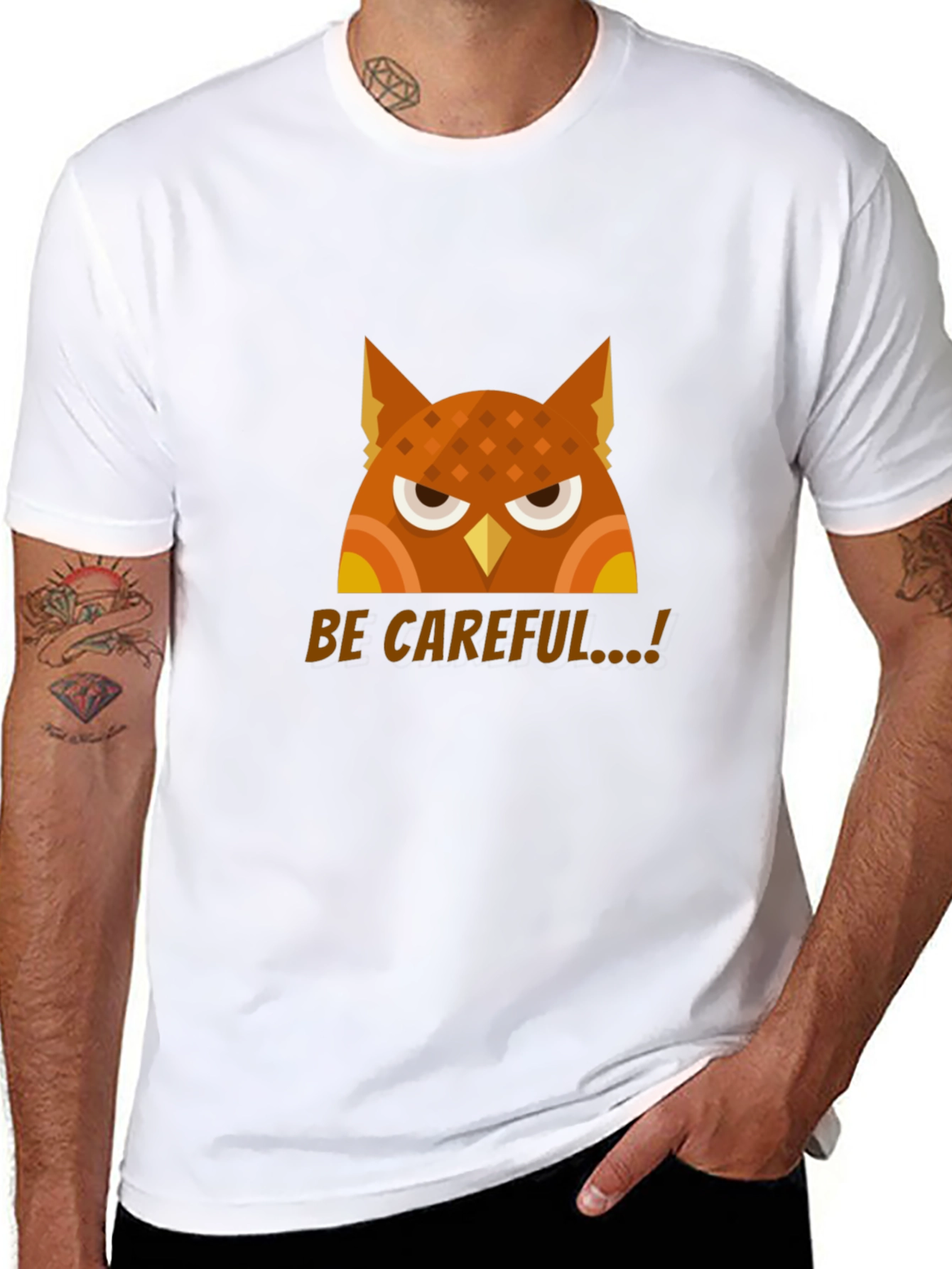 Beware Owl Graphic Tee - Premium Cotton Comfort