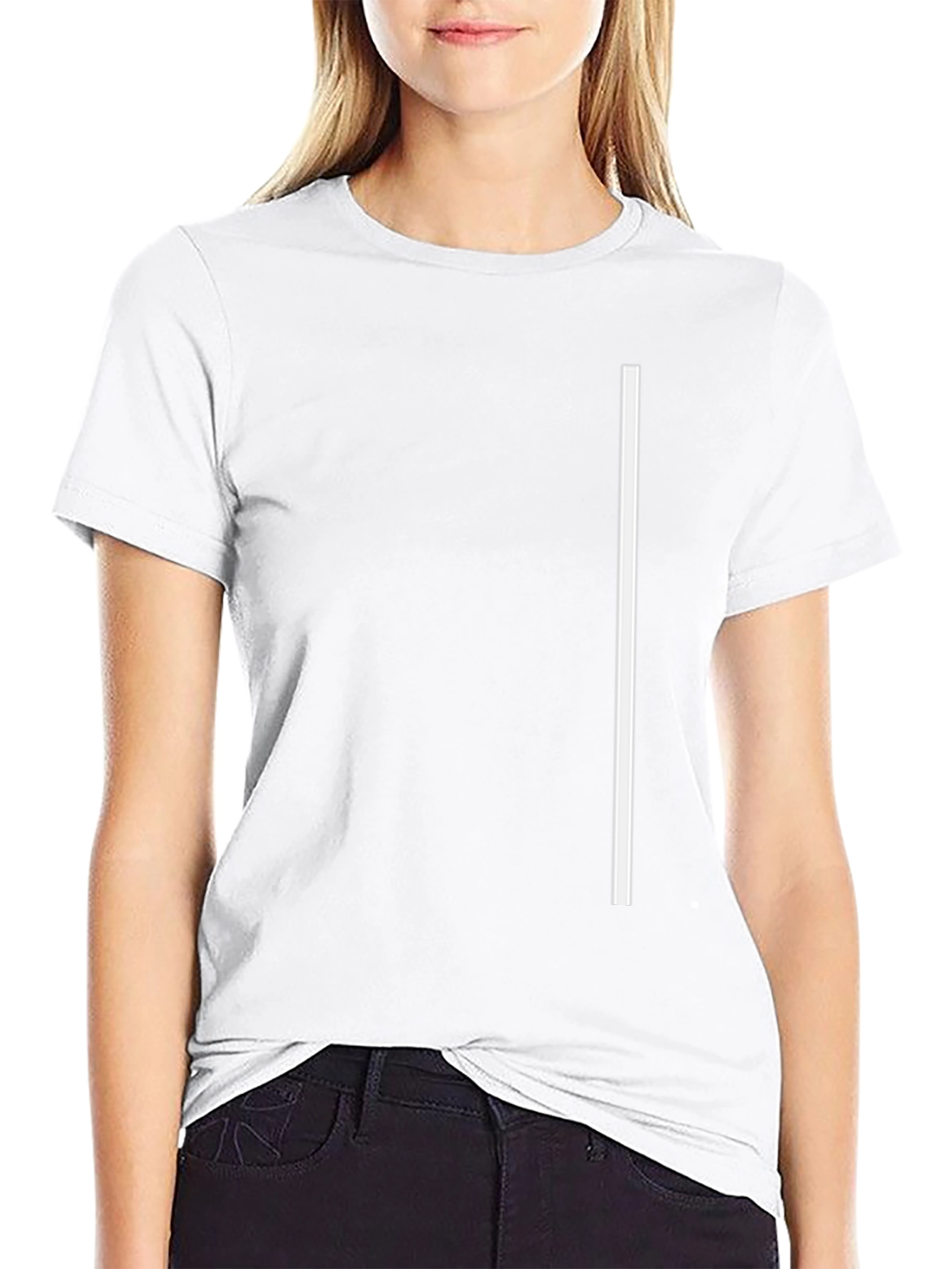 Minimalist Black Tee with White Stripe