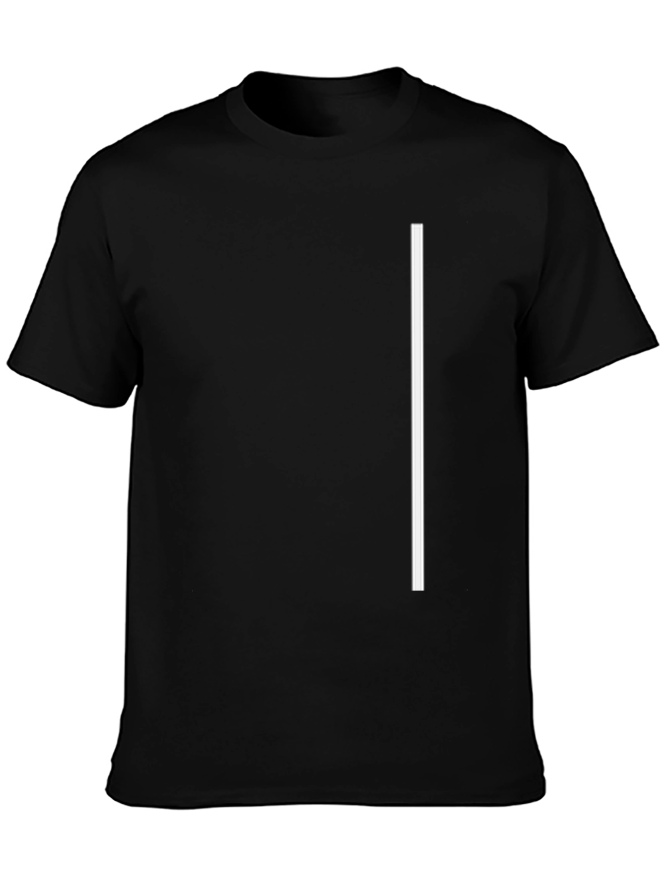 Minimalist Black Tee with White Stripe
