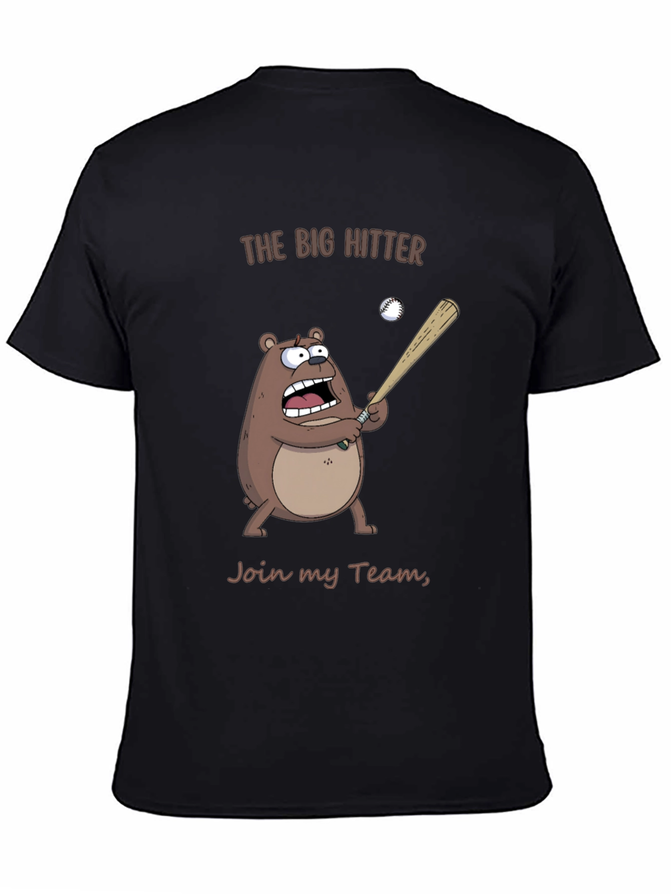 The Big Hitter Bear T-Shirt - Funny Baseball Tee