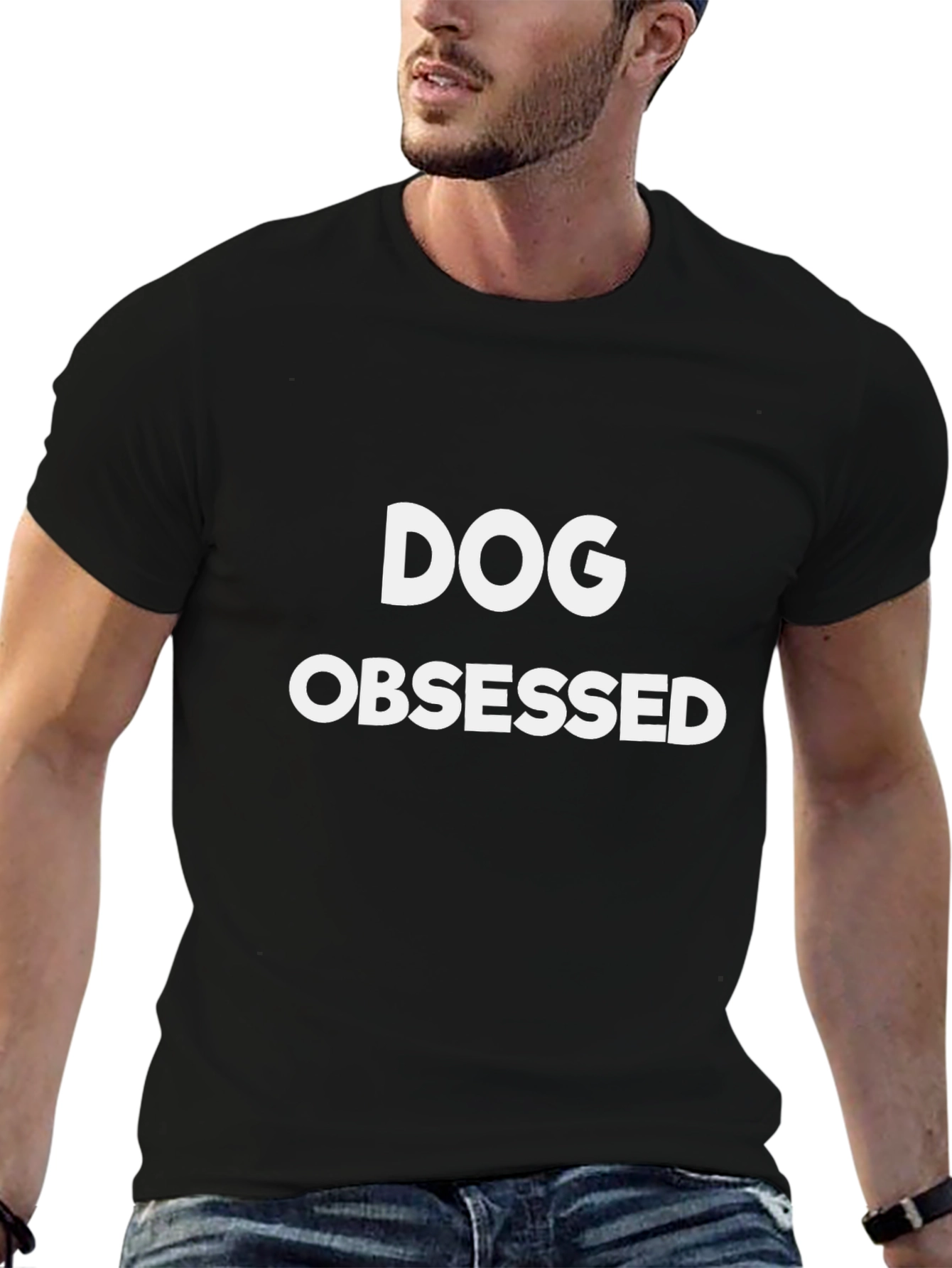 Dog Obsessed T-Shirt - Black Cotton Blend