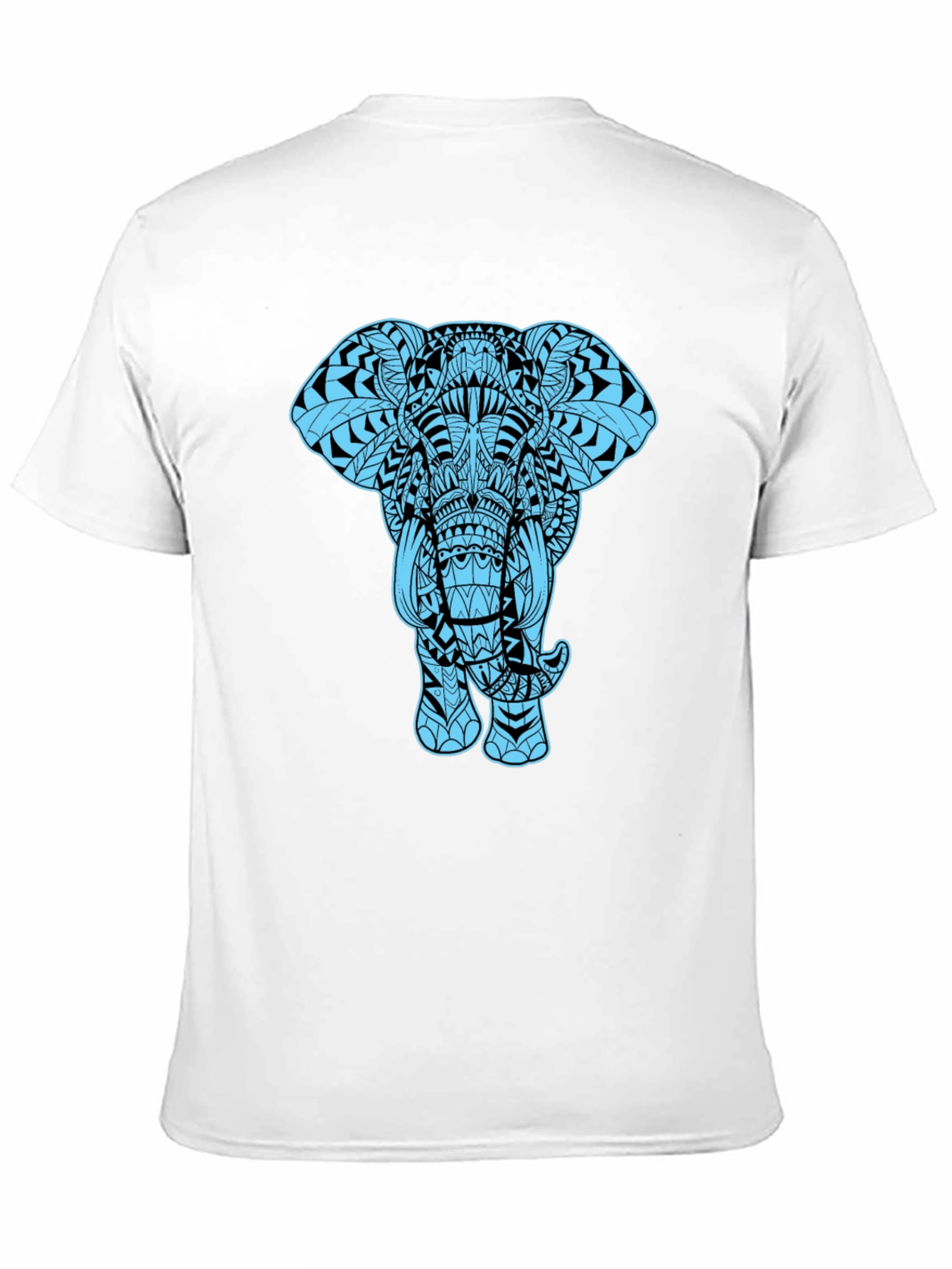 Elephant Graphic Tee - Black Cotton Blend Casual Shirt