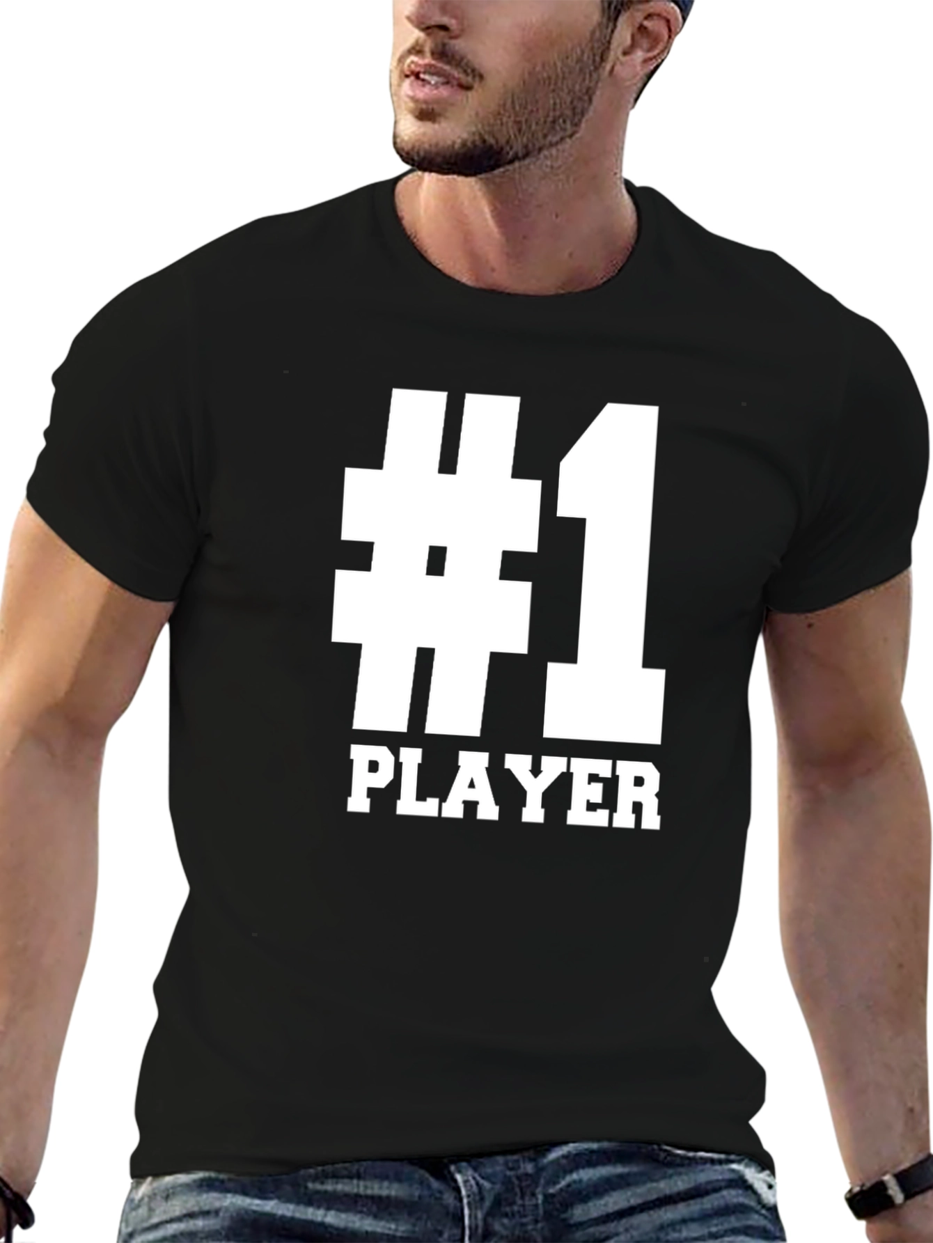 Number One Player T-Shirt - Black Graphic Tee