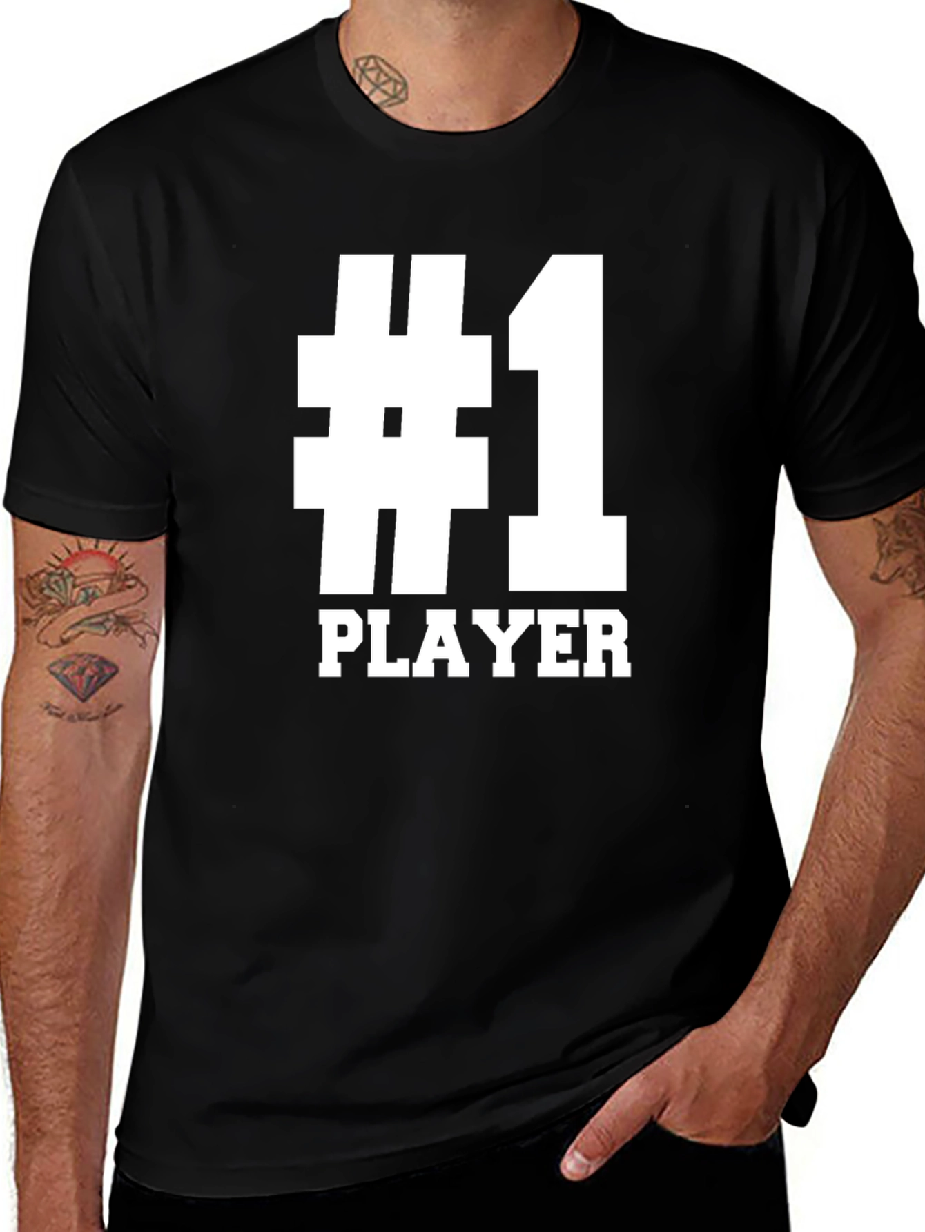 Number One Player T-Shirt - Black Graphic Tee