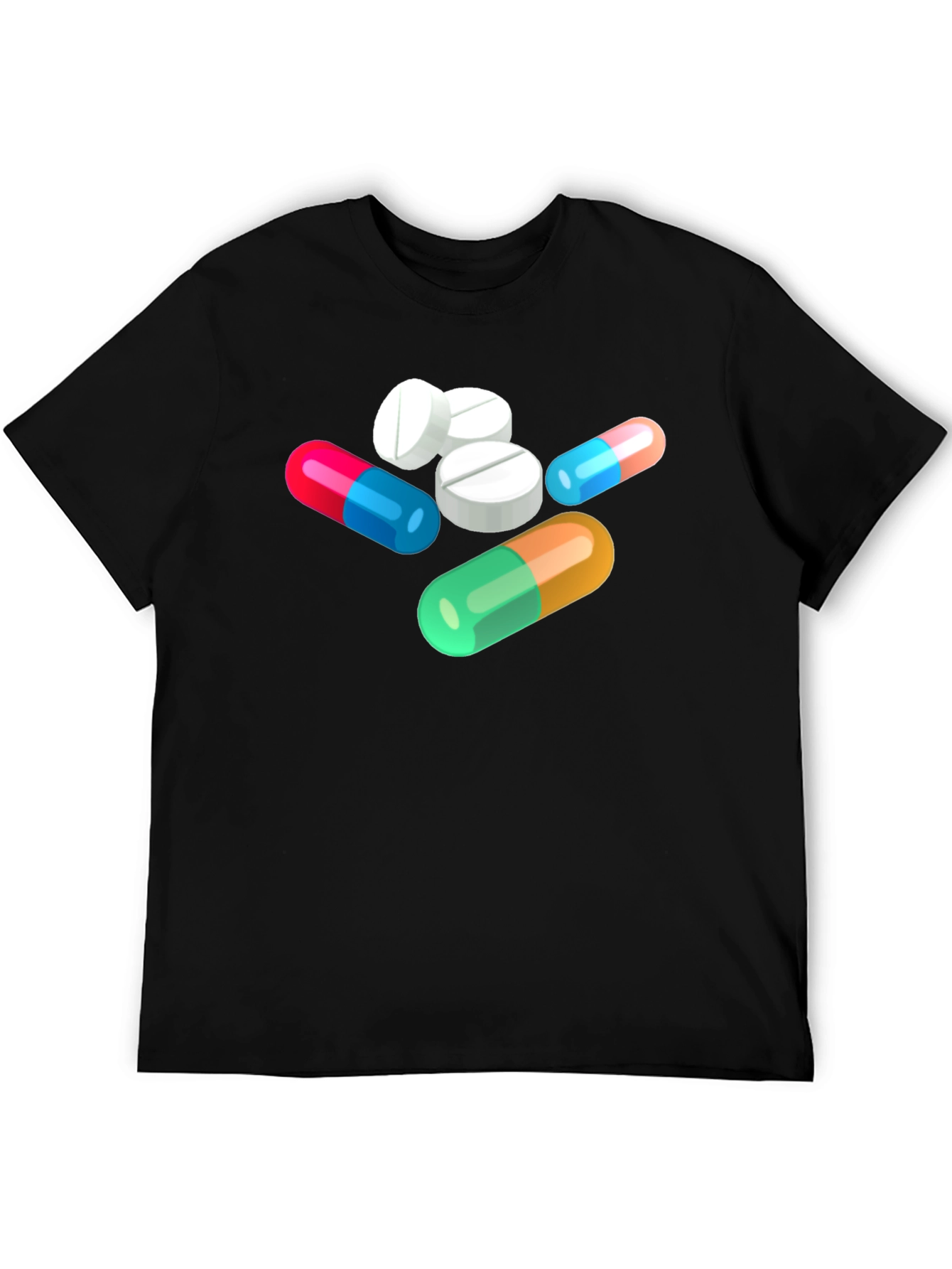 Pills Graphic Black T-Shirt - Novelty Medicine Design
