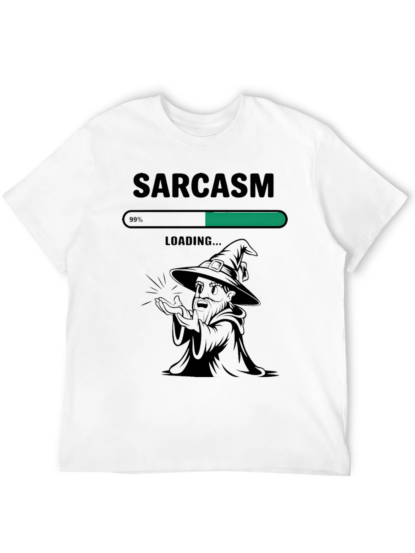 Sarcasm Loading Funny Graphic Tee - Black Cotton T-Shirt