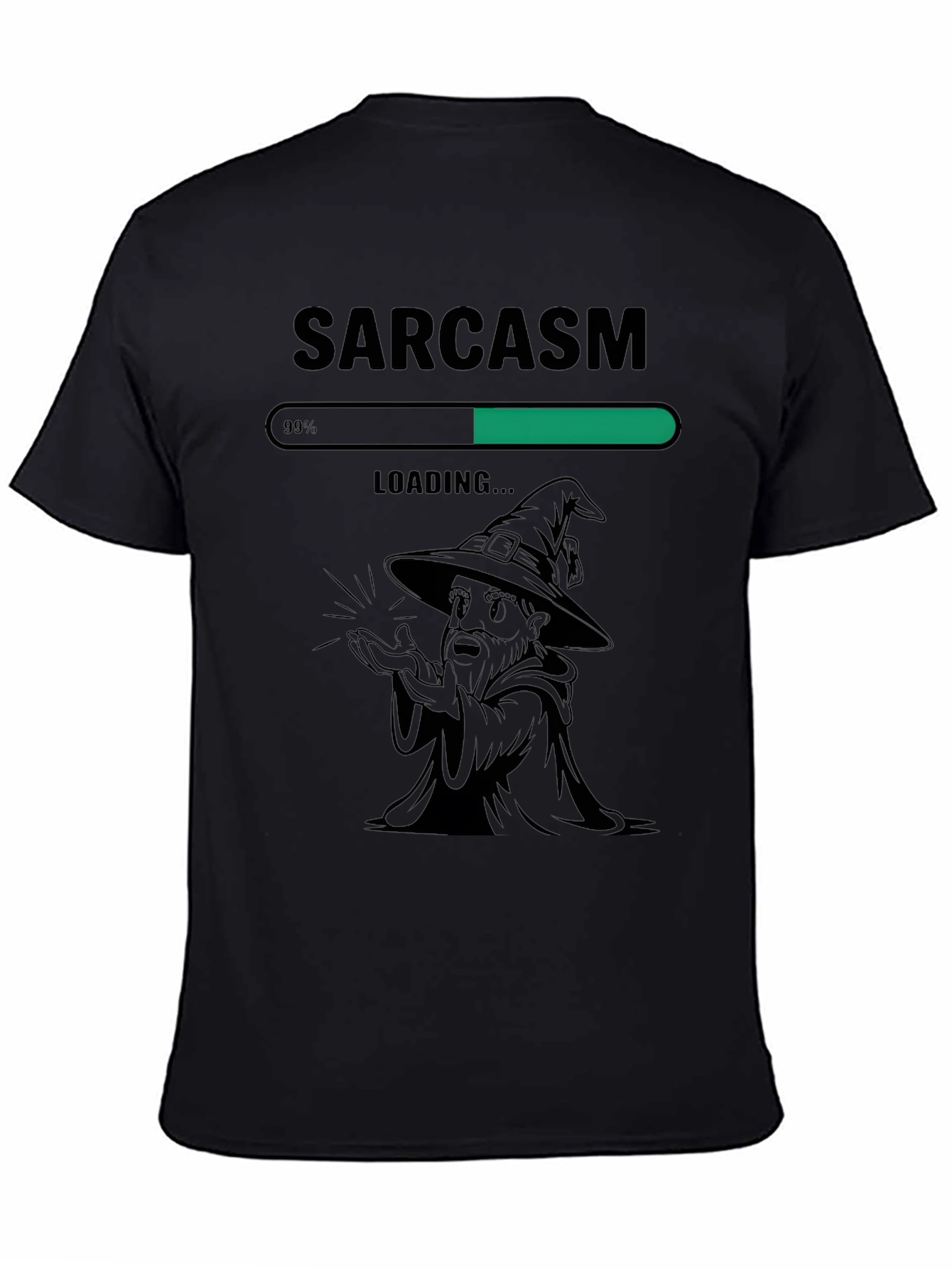 Sarcasm Loading Funny Graphic Tee - Black Cotton T-Shirt