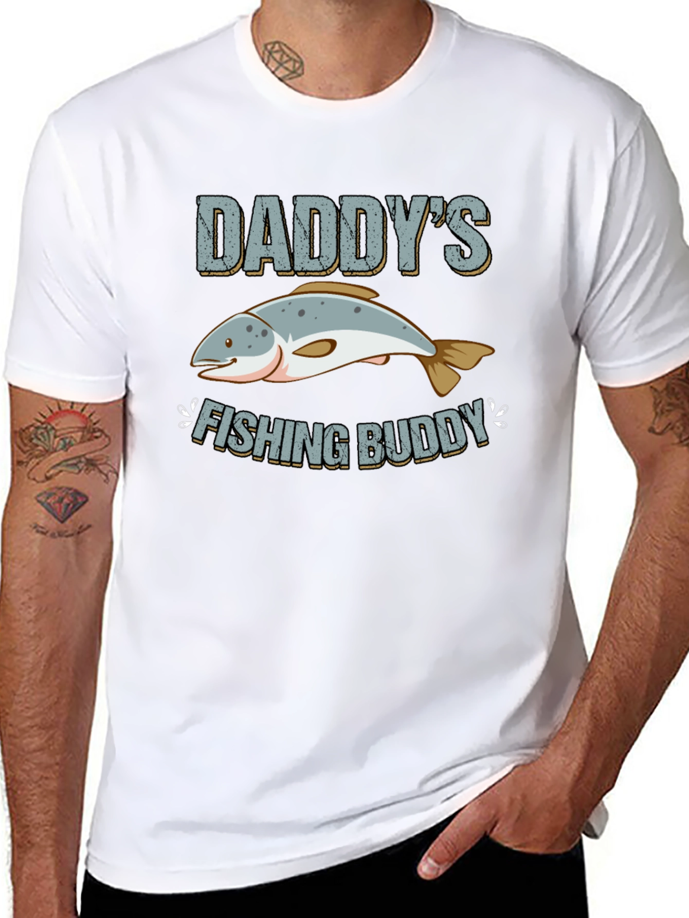 Daddys Fishing Buddy Graphic T-Shirt