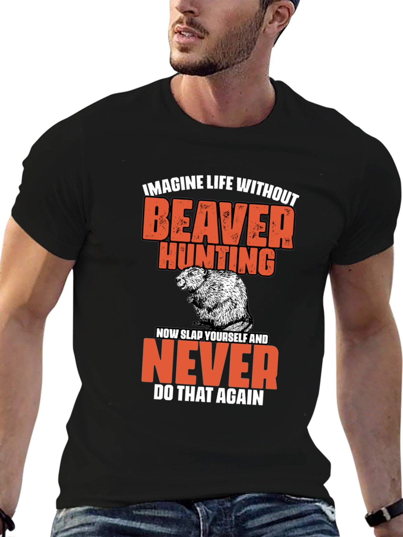 Beaver Hunting Graphic T-Shirt