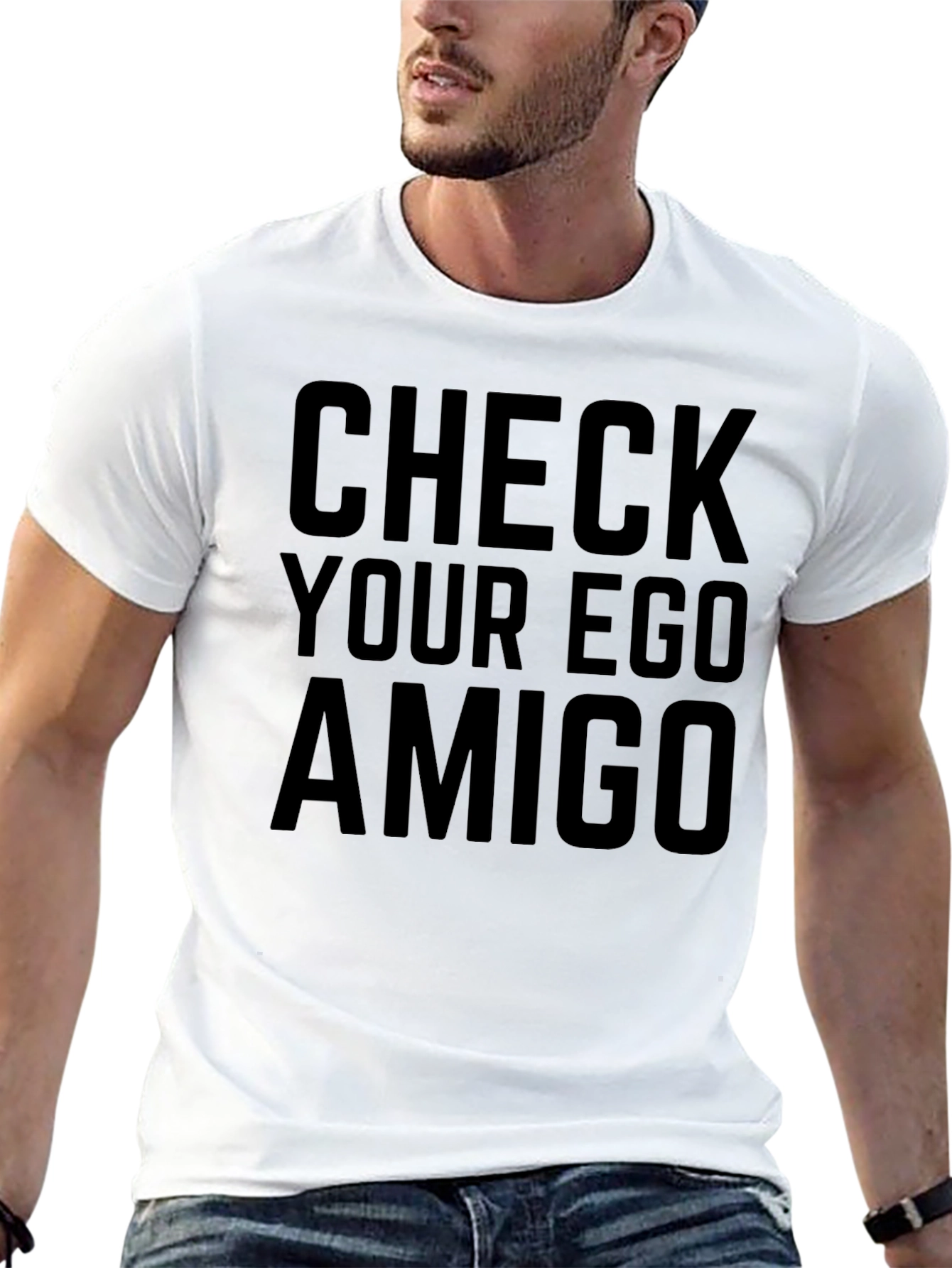 Check Your Ego Amigo Black Tee Shirt