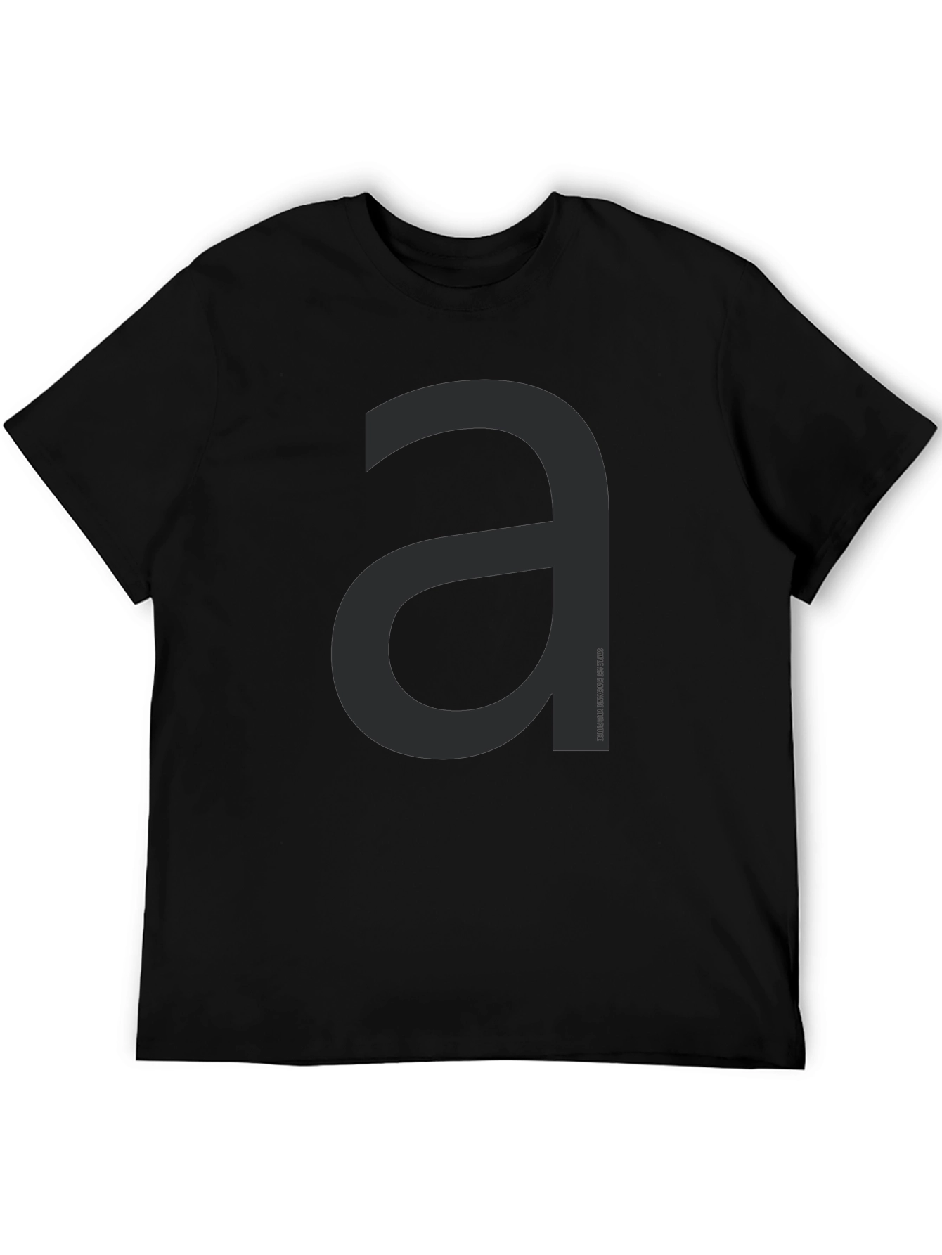 Minimalist Black T-Shirt with Letter a Graphic