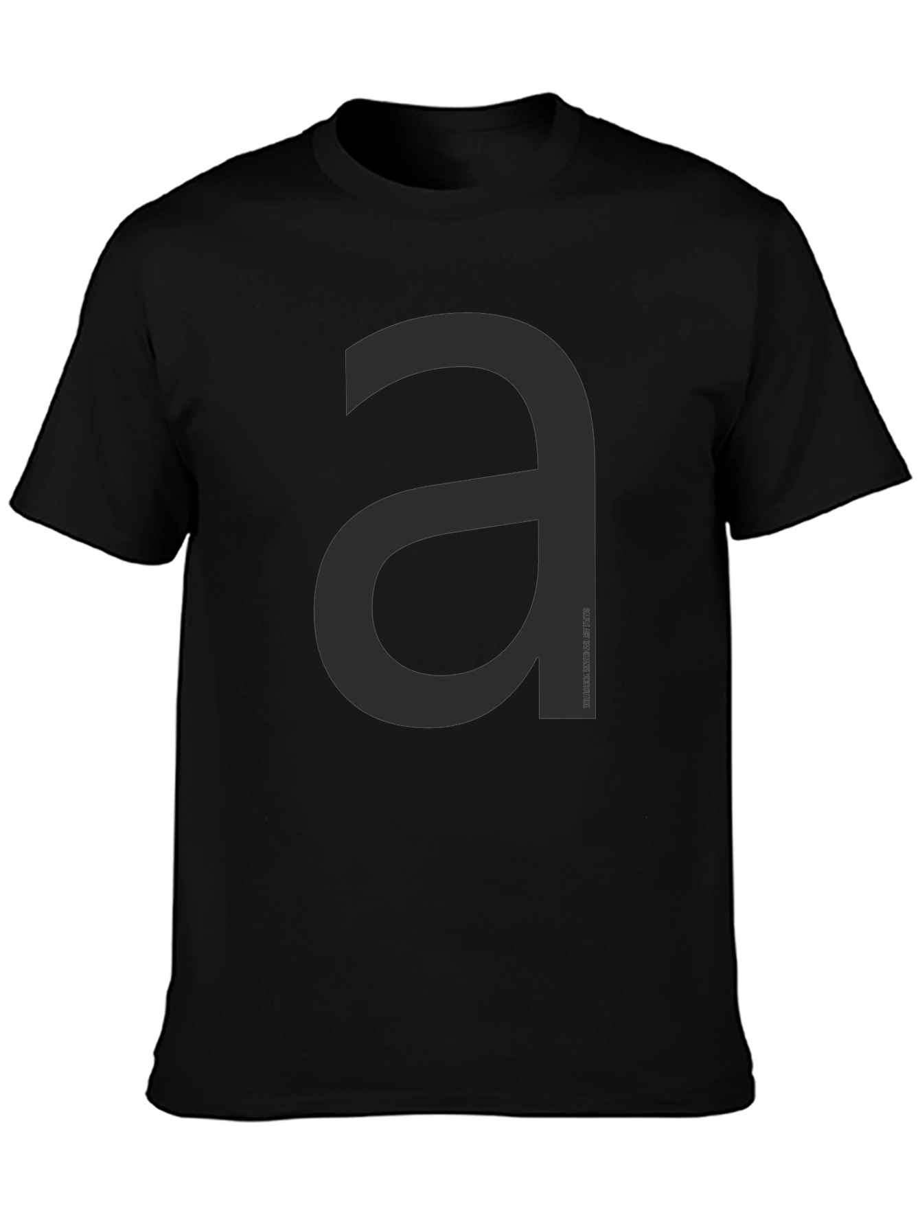 Minimalist Black T-Shirt with Letter a Graphic