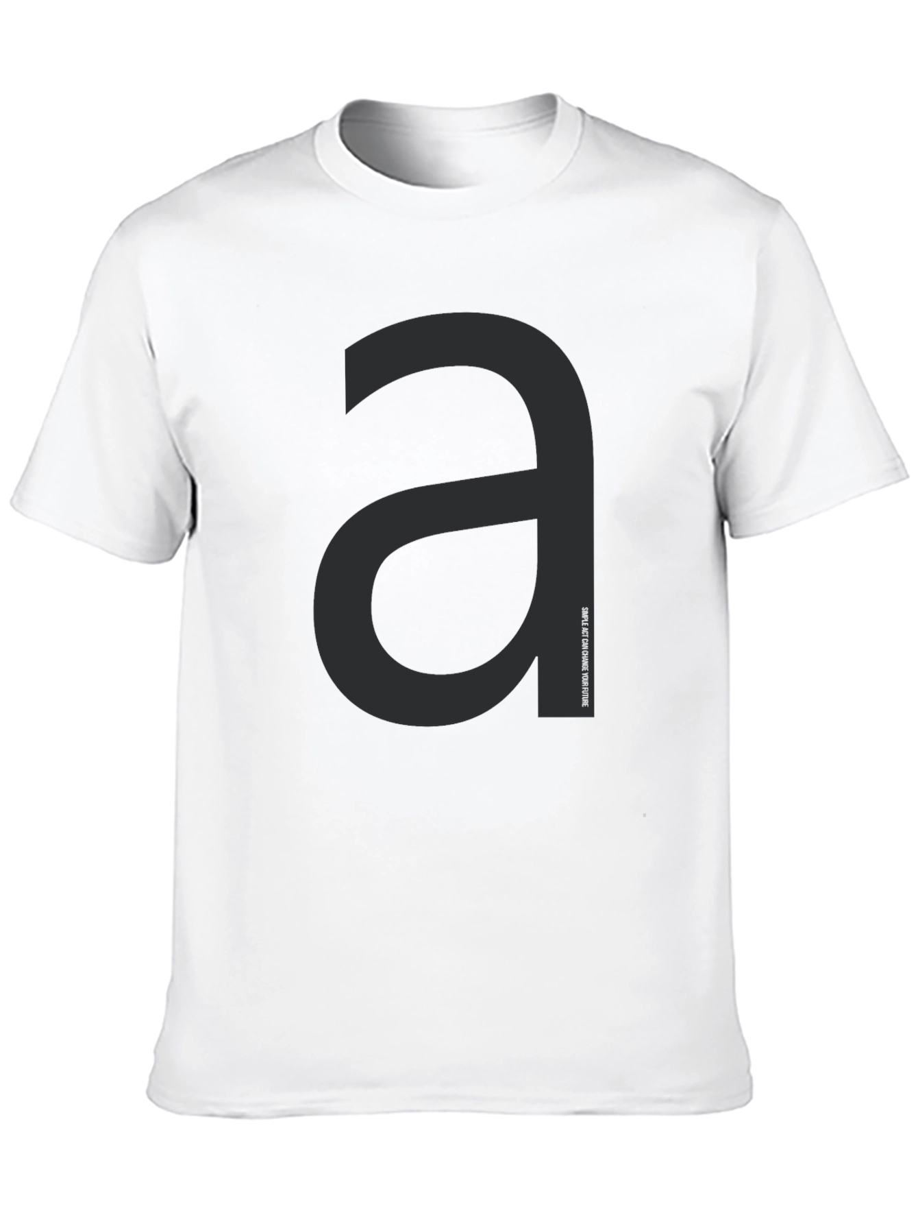 Minimalist Black T-Shirt with Letter a Graphic