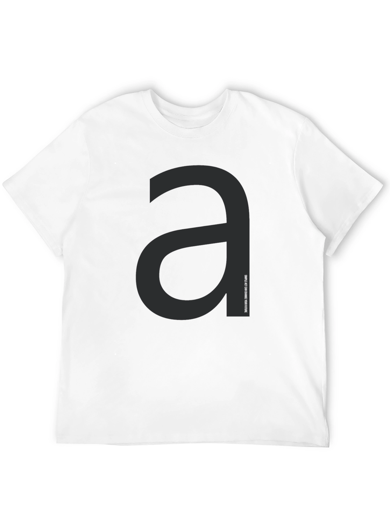 Minimalist Black T-Shirt with Letter a Graphic