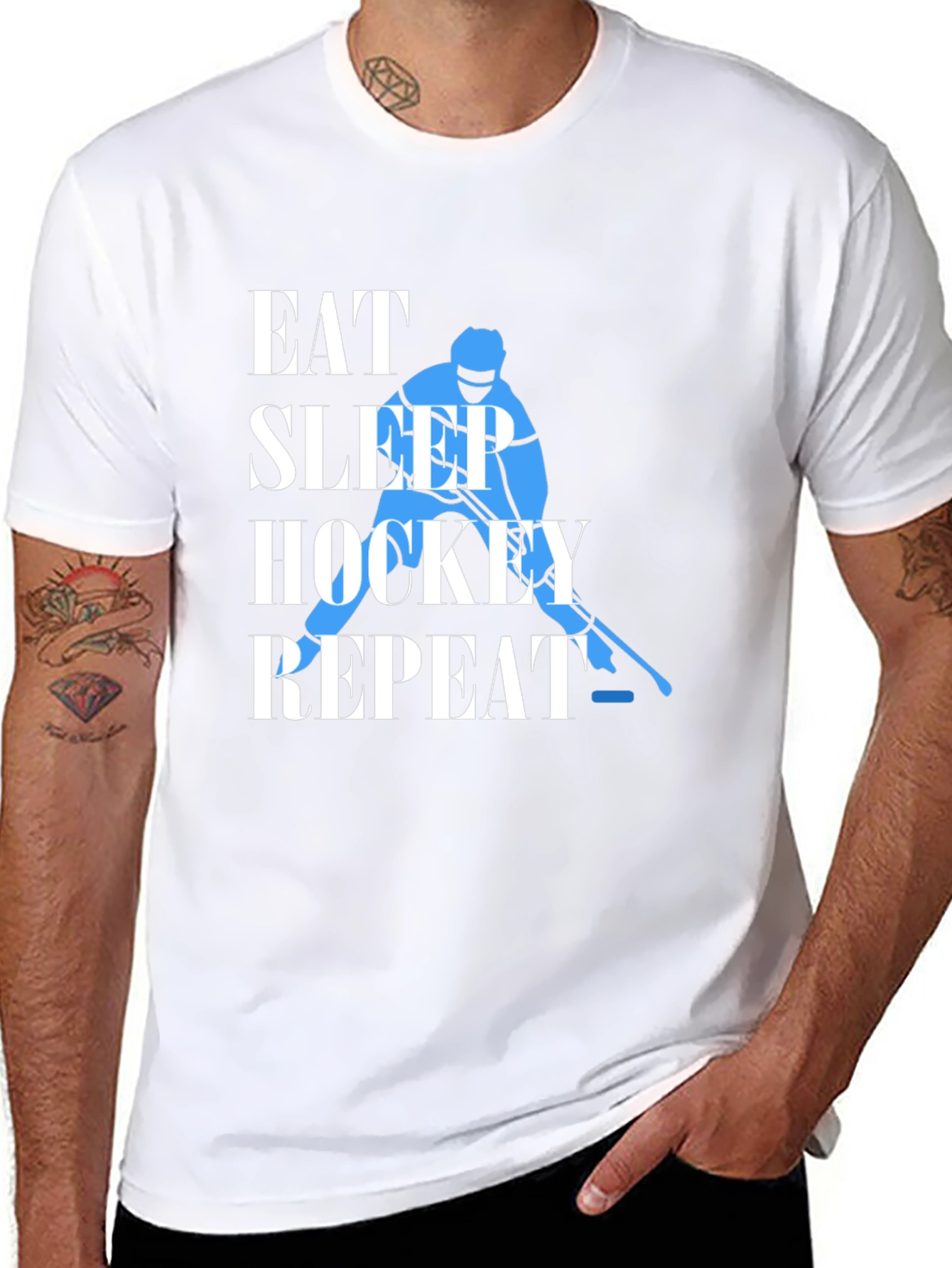 Eat Sleep Hockey Repeat Graphic Tee