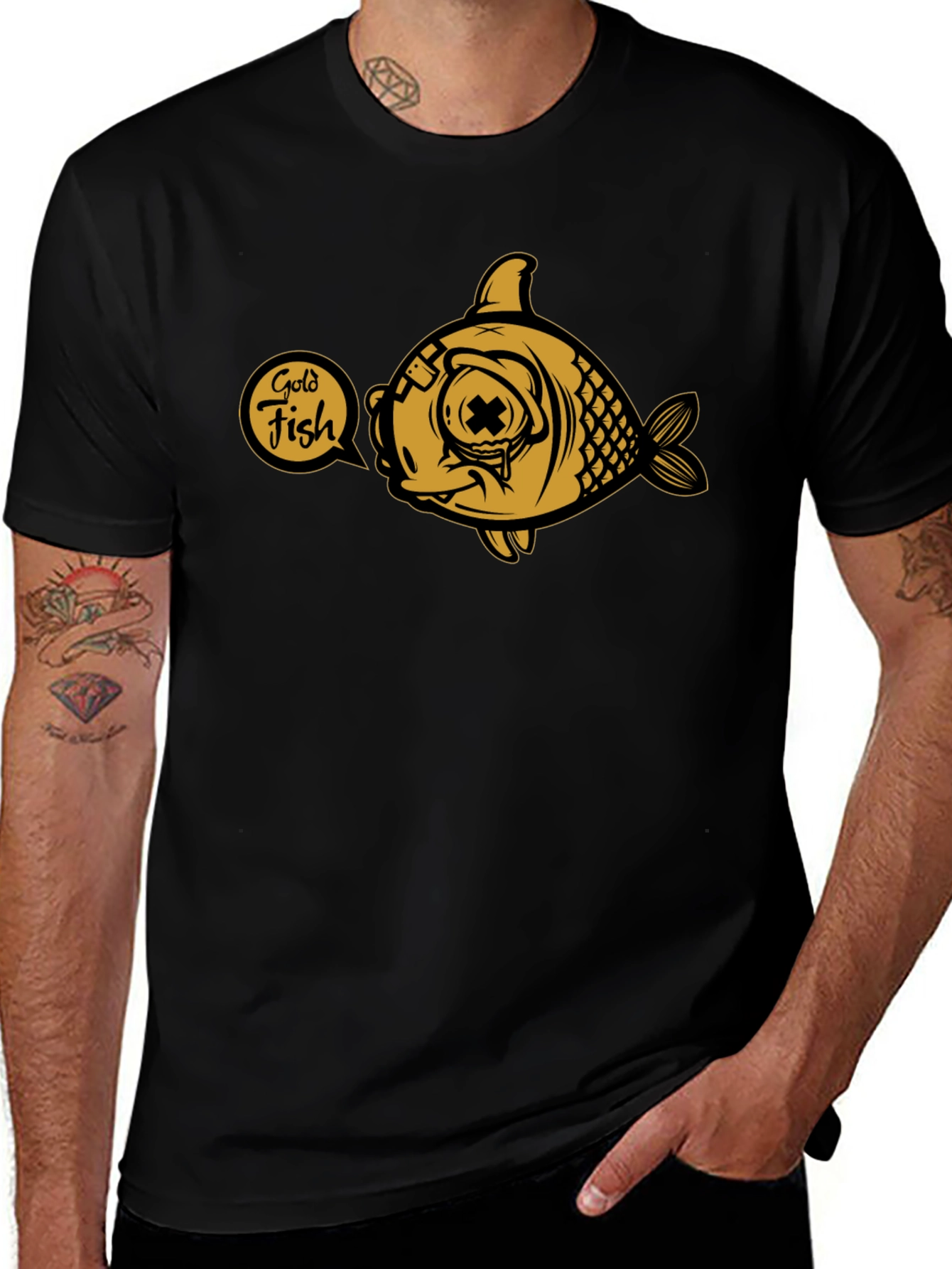 Goldfish Graphic T-Shirt - Unique Cartoon Design