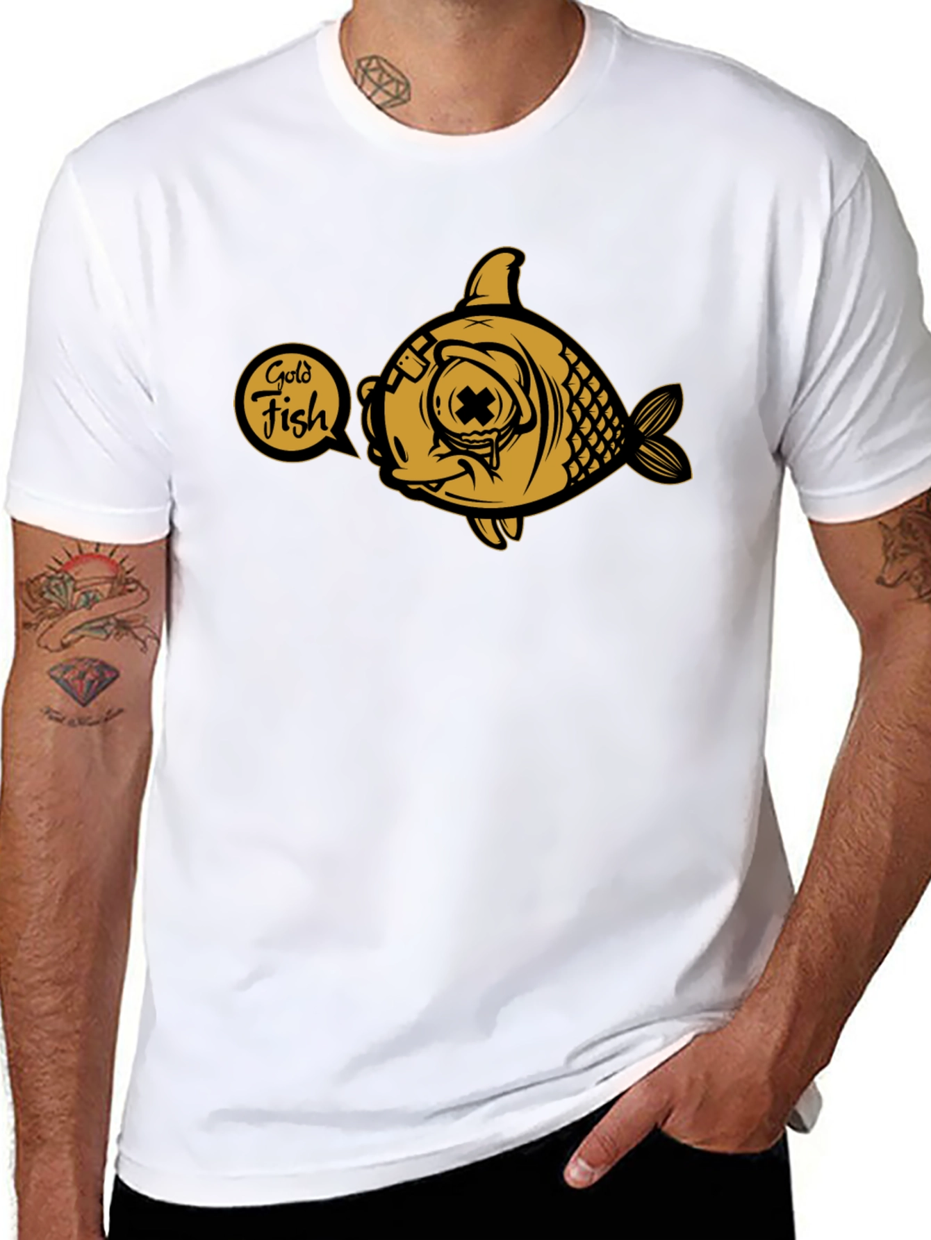 Goldfish Graphic T-Shirt - Unique Cartoon Design
