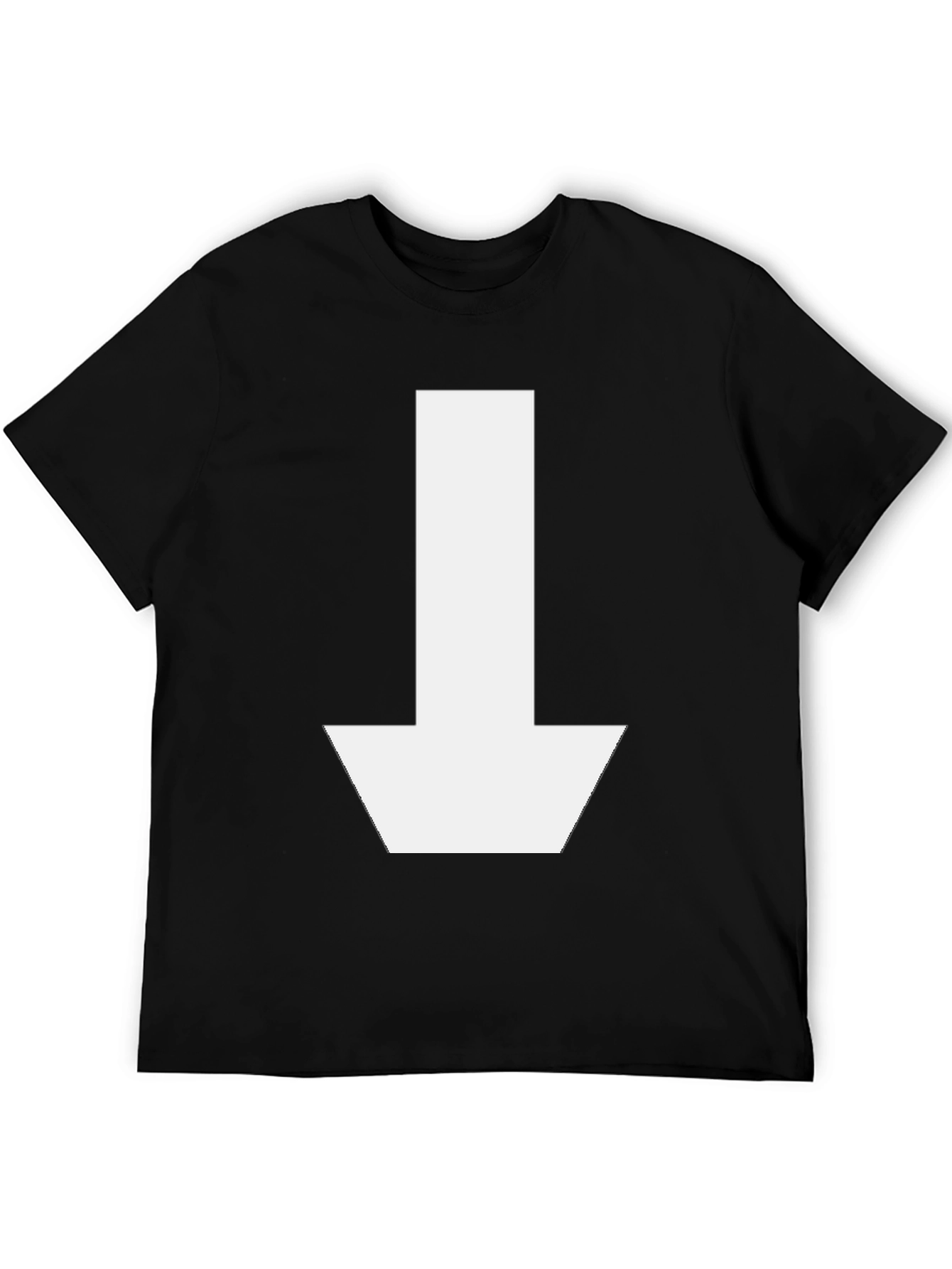 Down Arrow Graphic T-Shirt - Casual Black Tee
