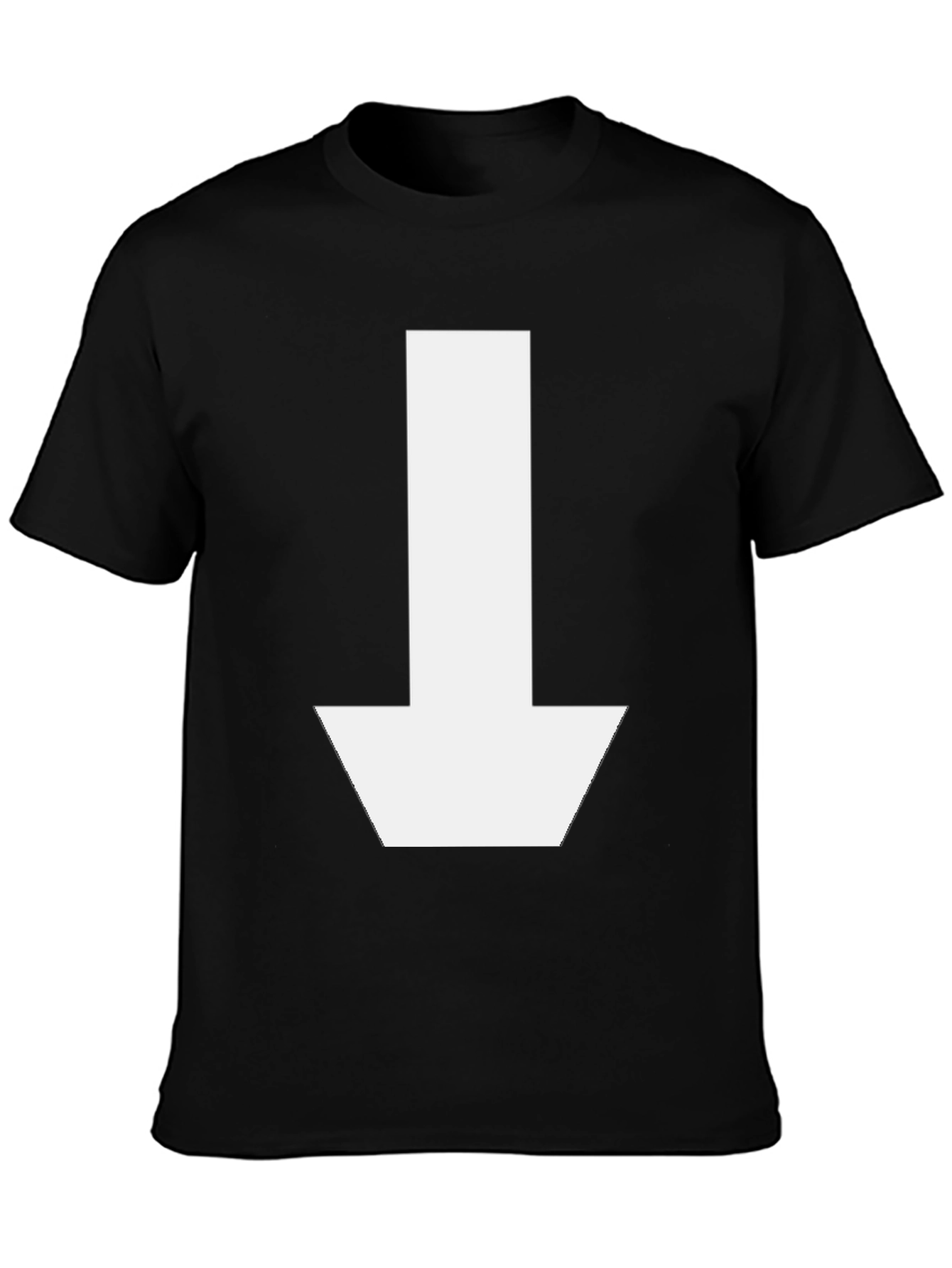 Down Arrow Graphic T-Shirt - Casual Black Tee