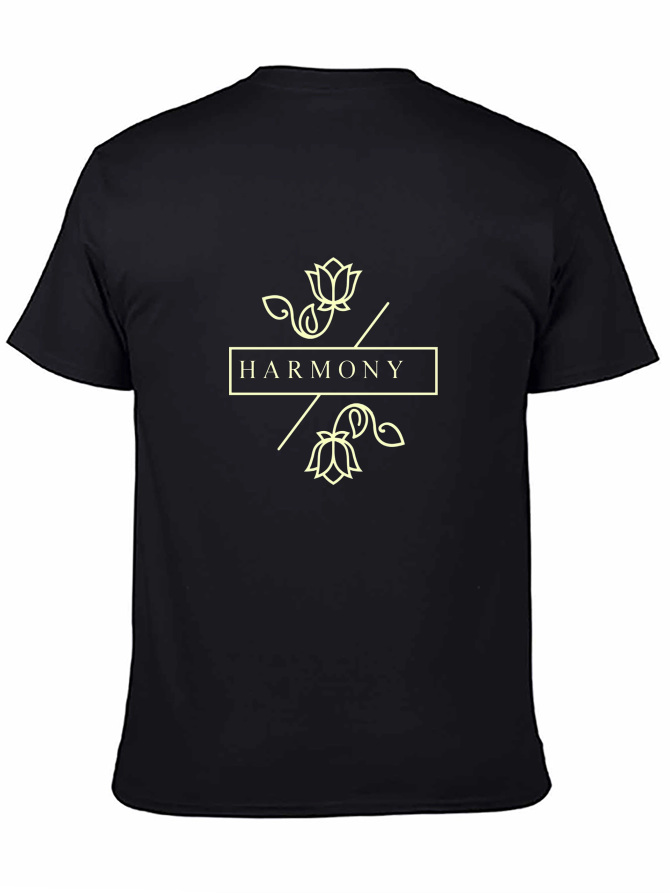 Harmony Lotus Graphic Tee - Stylish Black T-Shirt